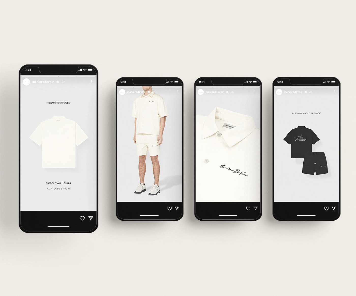Animated story showing the design of a mens shirt graphic