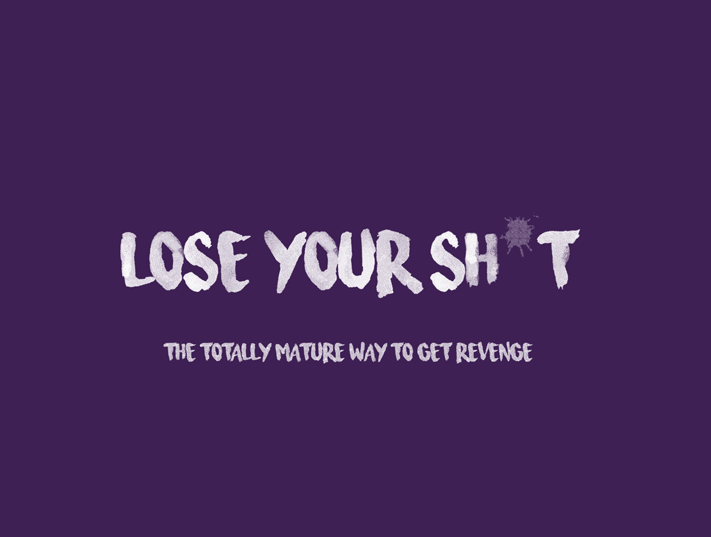 Gif of the Lose Your Sh*t logo on purple background, with bird flying across and pooping on the * sign