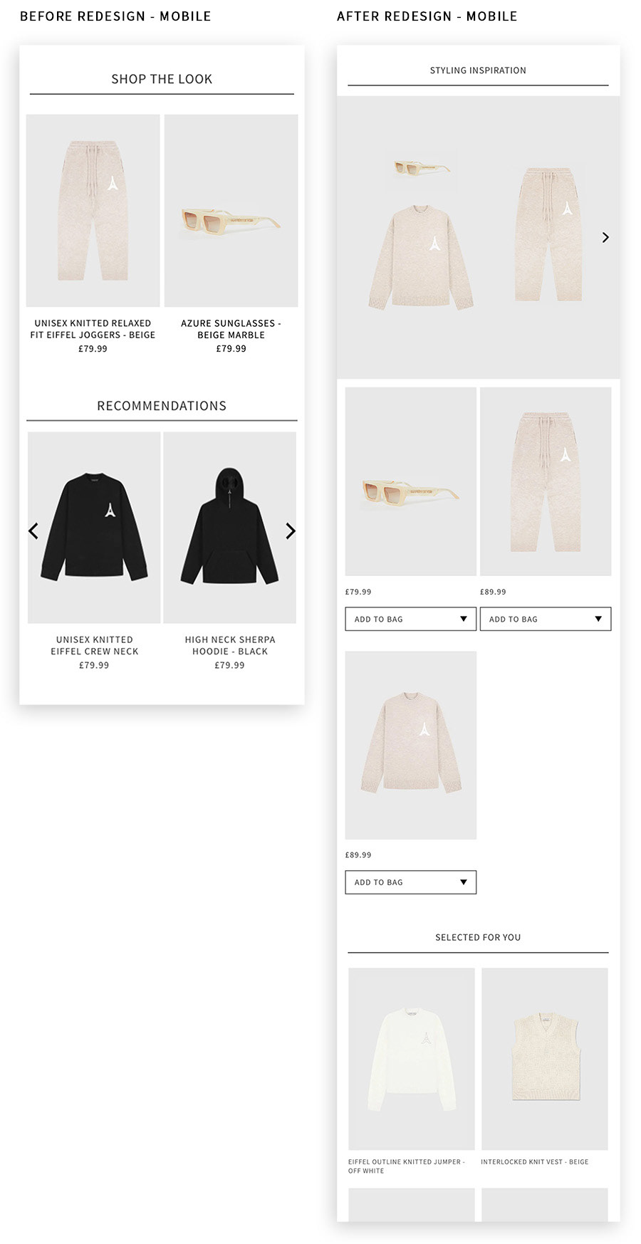 MDV product page after redesign - mobile view