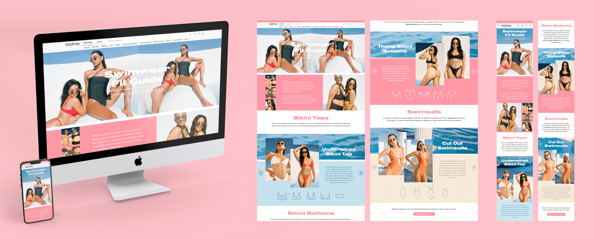 Swimwear Fit Guide page design
