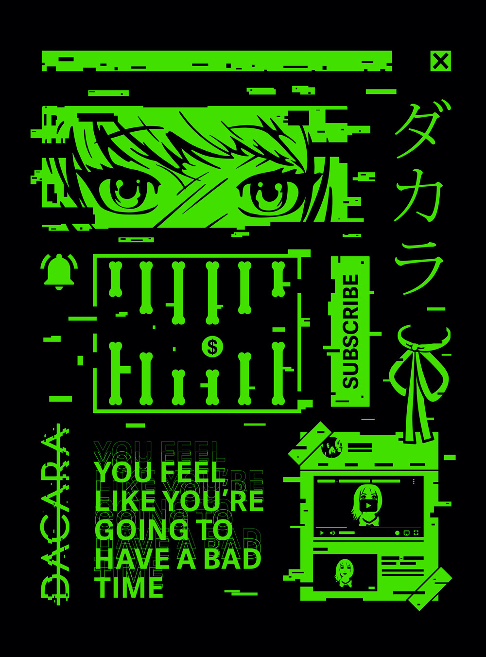 'CULT ROCK' tshirt design featuring gaming imagery from DACARAs songs