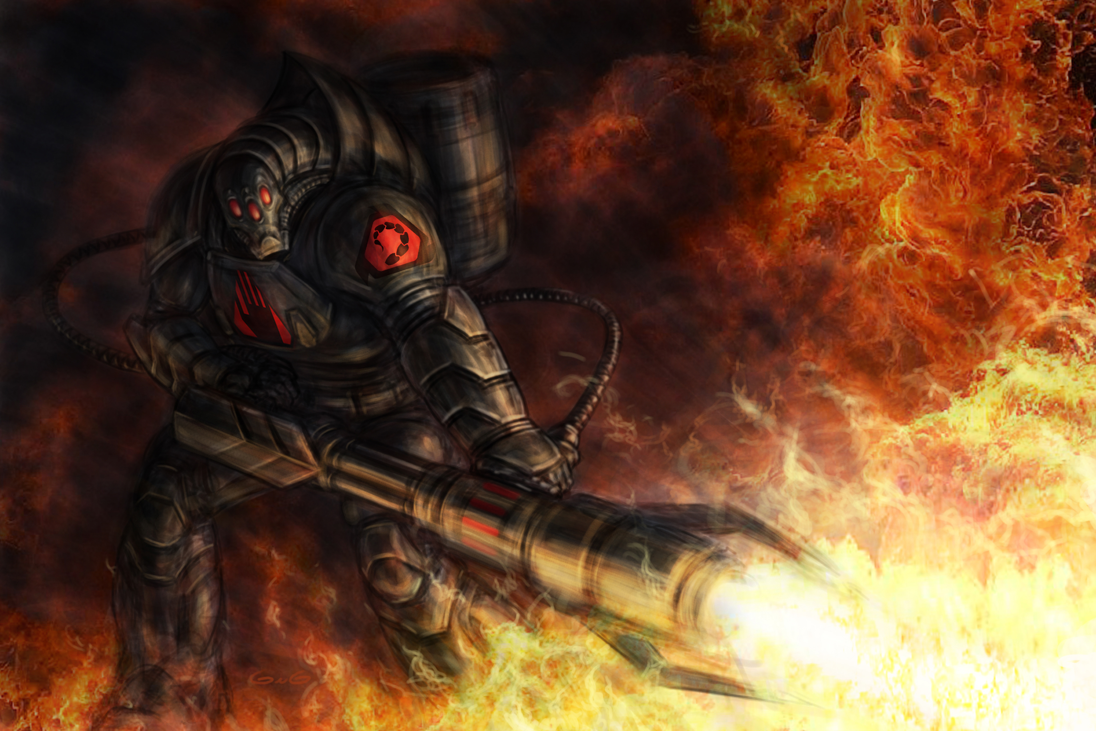 Command & Conquer 4 - NOD Black Hand Flamethrower Concept Art