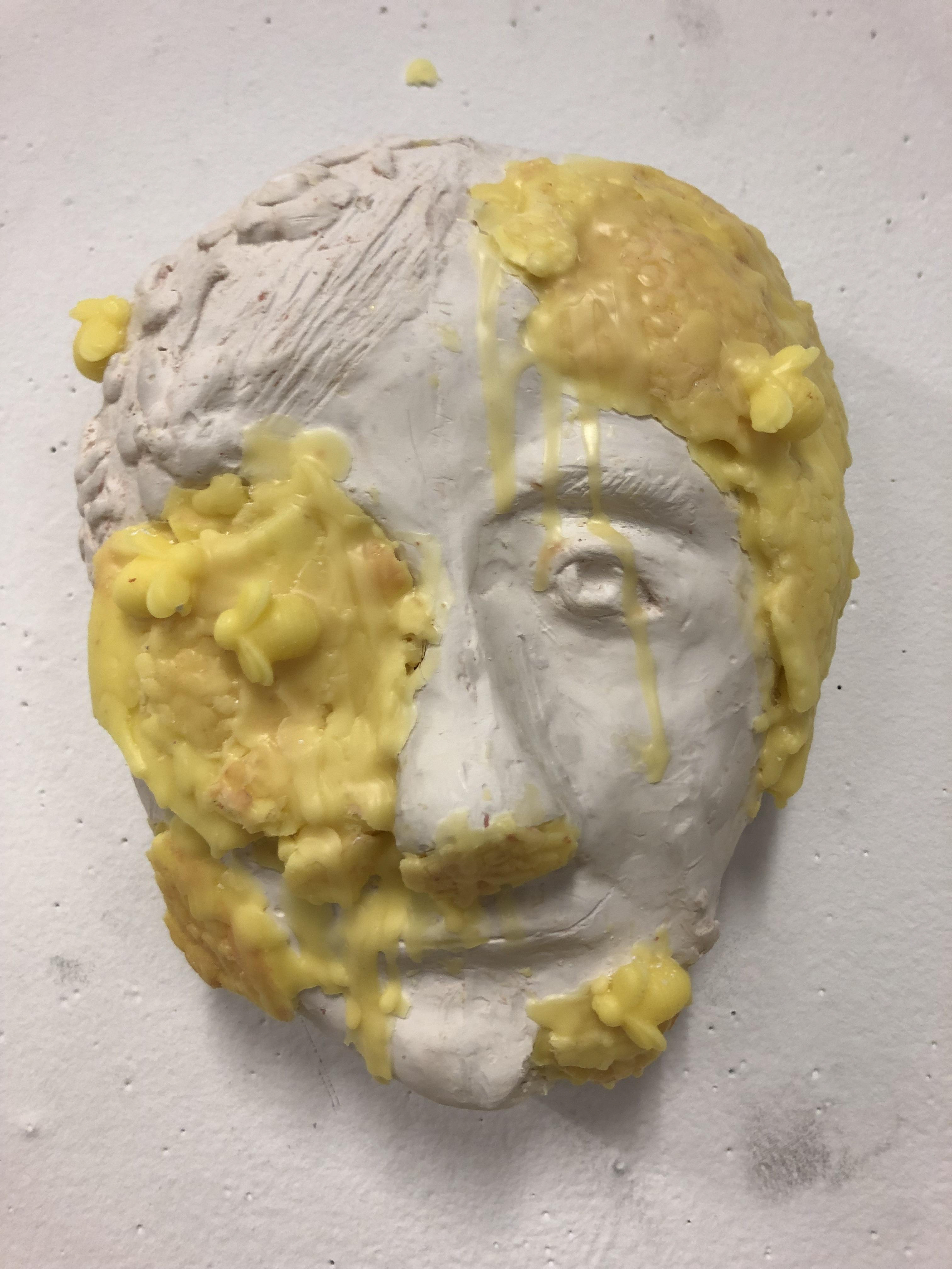 "Sweet as Honey"- Self Portrait, November 2019. Mixed Media, Plaster and wax.