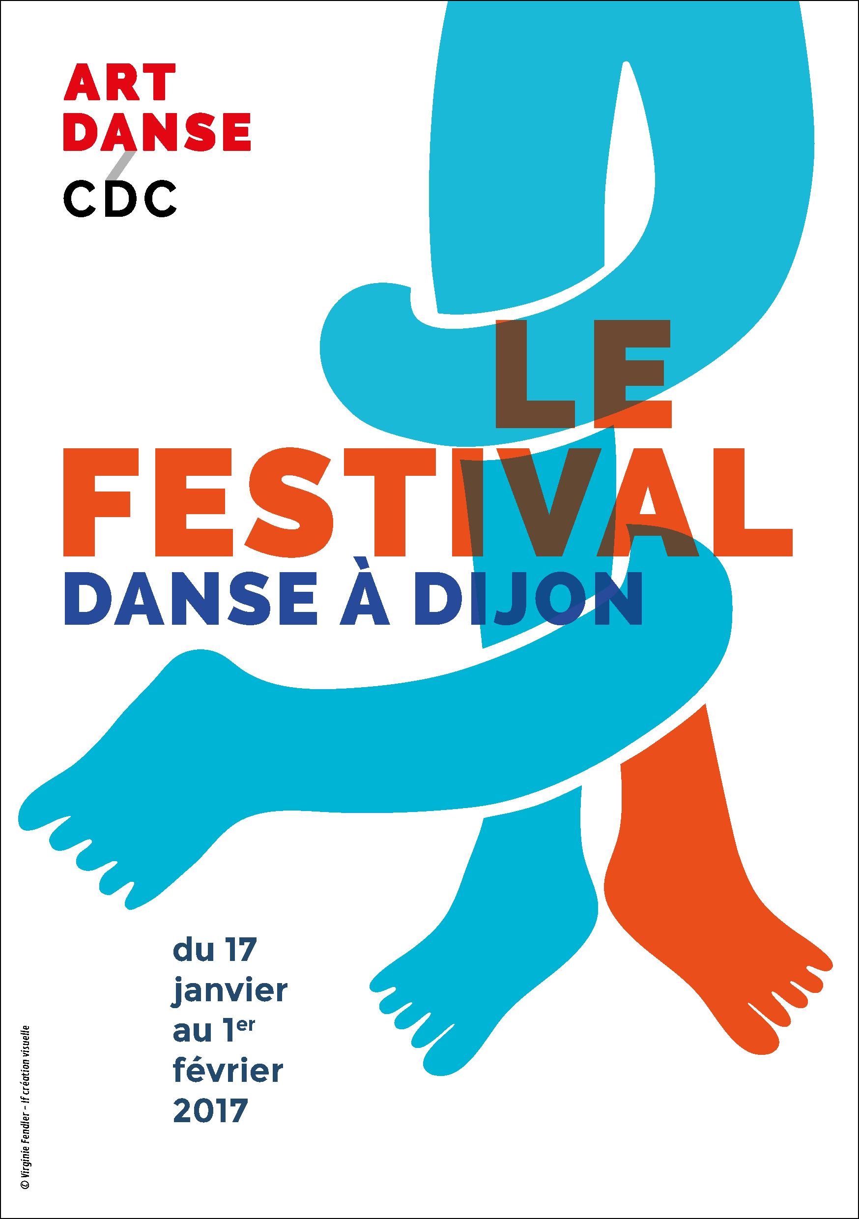 Visuel Festival danse Art danse 2017 - Dessin graphique 1 jambe enroulée sur une autre et trois pieds