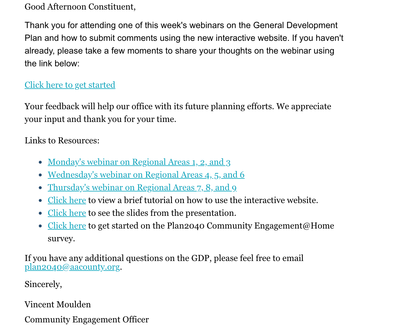 Reminder survey email