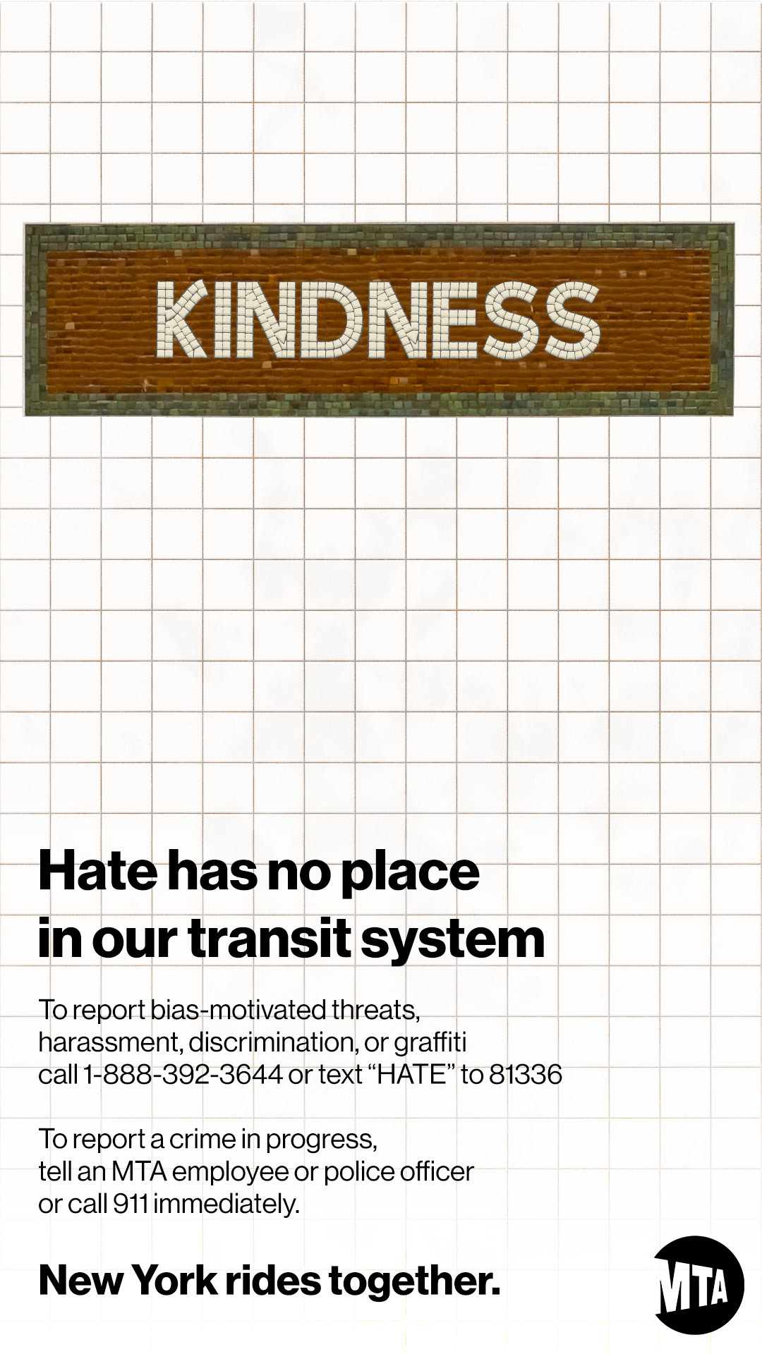 NYC Transit "Hate Has No Place"