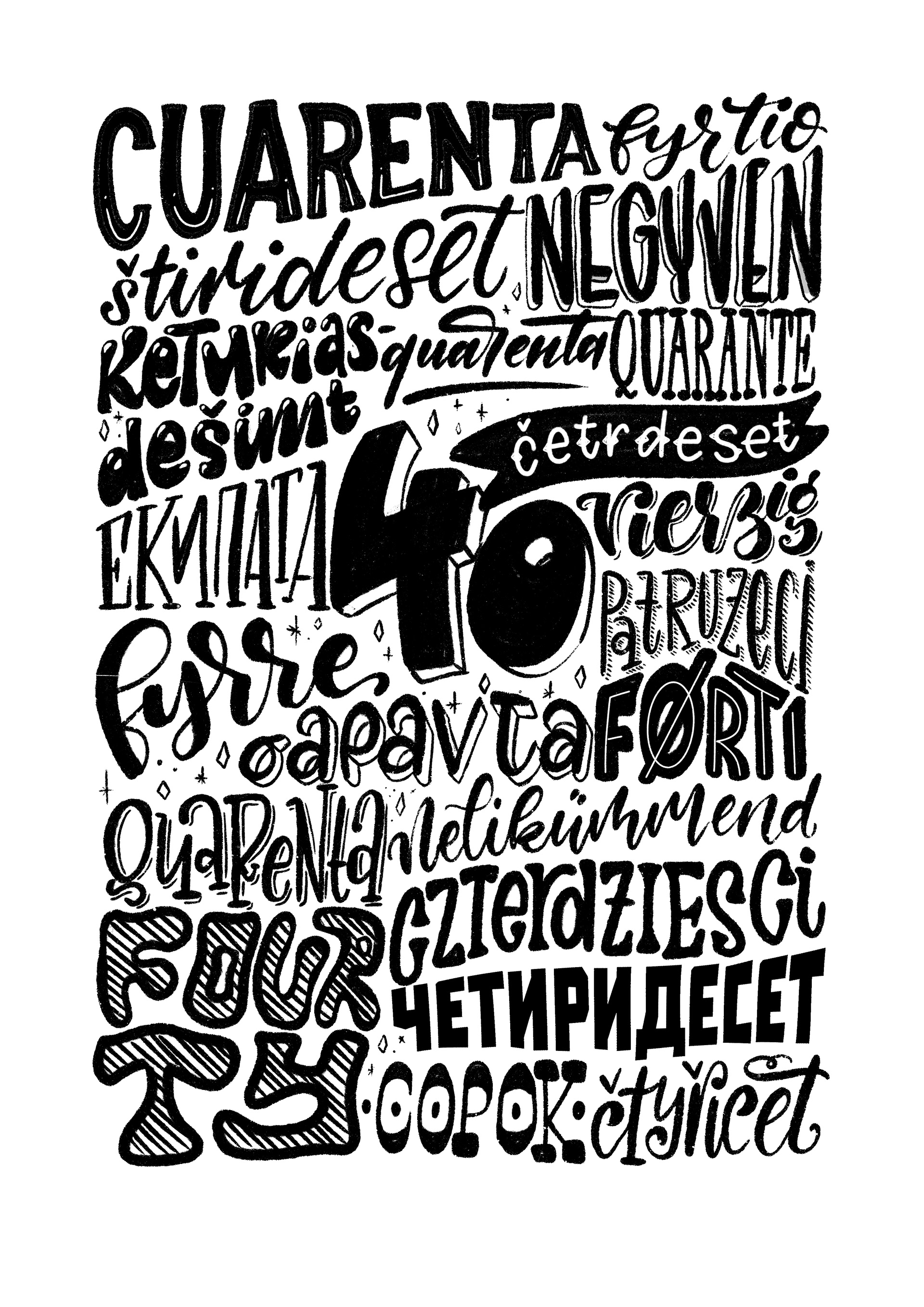 40 Lettering Wimmelbild