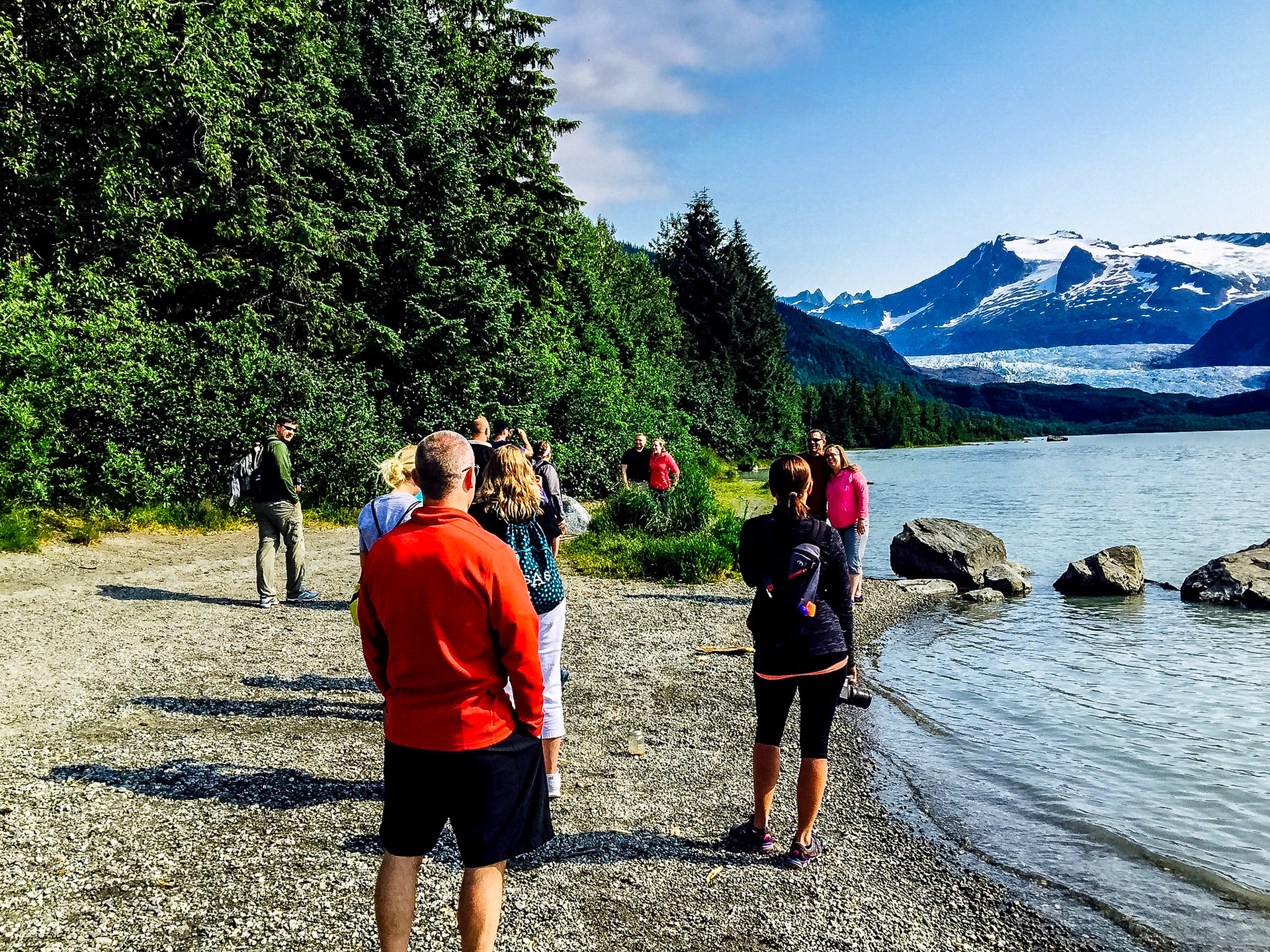 Mendenhall Glacier and bike tour group
