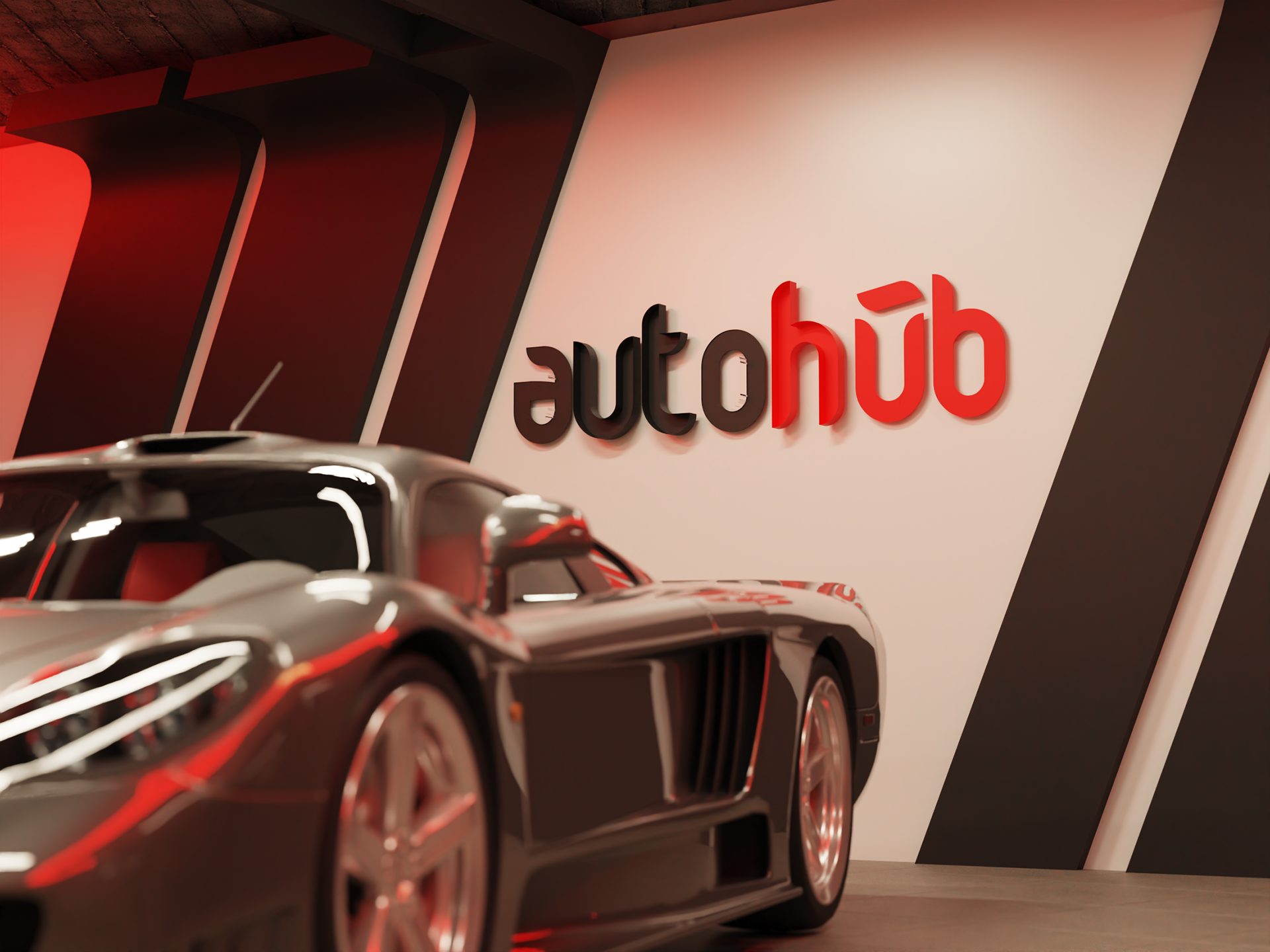 Interior design for AutoHub service center in Amman Jordan. car wash, office, service, storage, primer, paint oven, graphene, mixer.