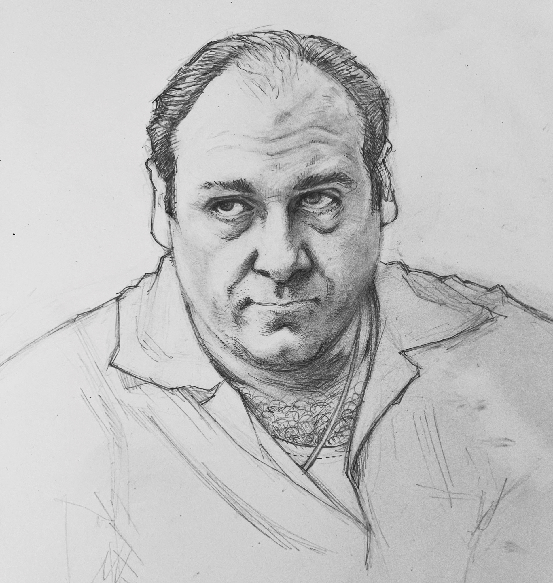 Tony Soprano pencil illustration