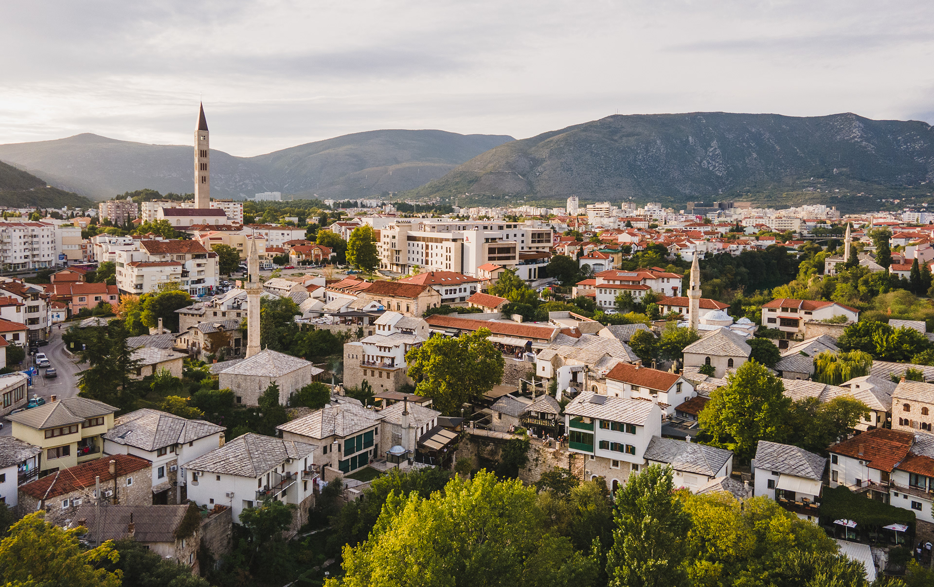 Mostar drone view
