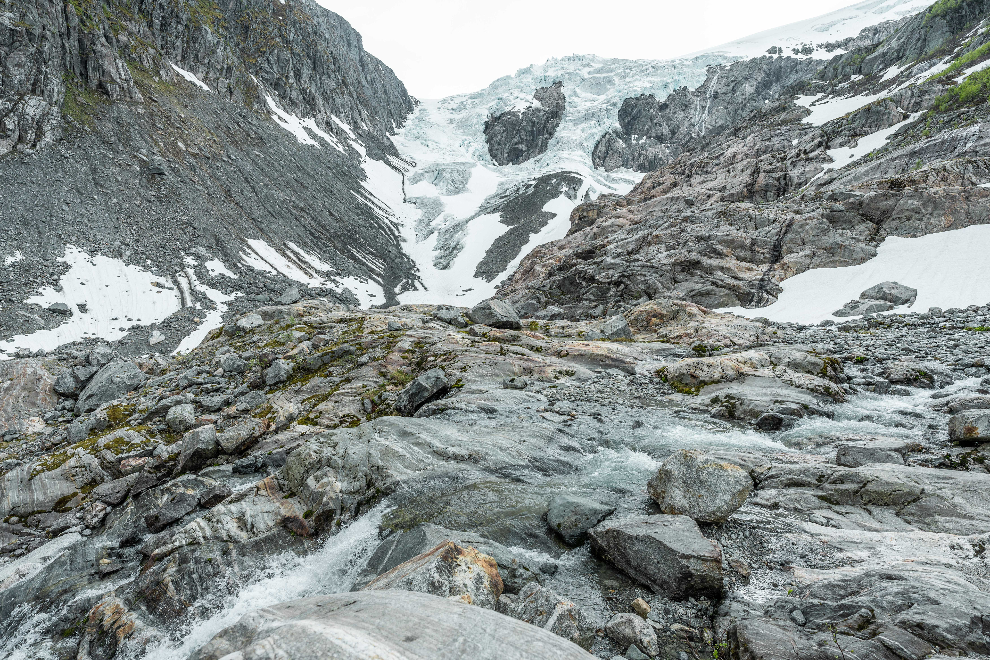 At the base of the glacier