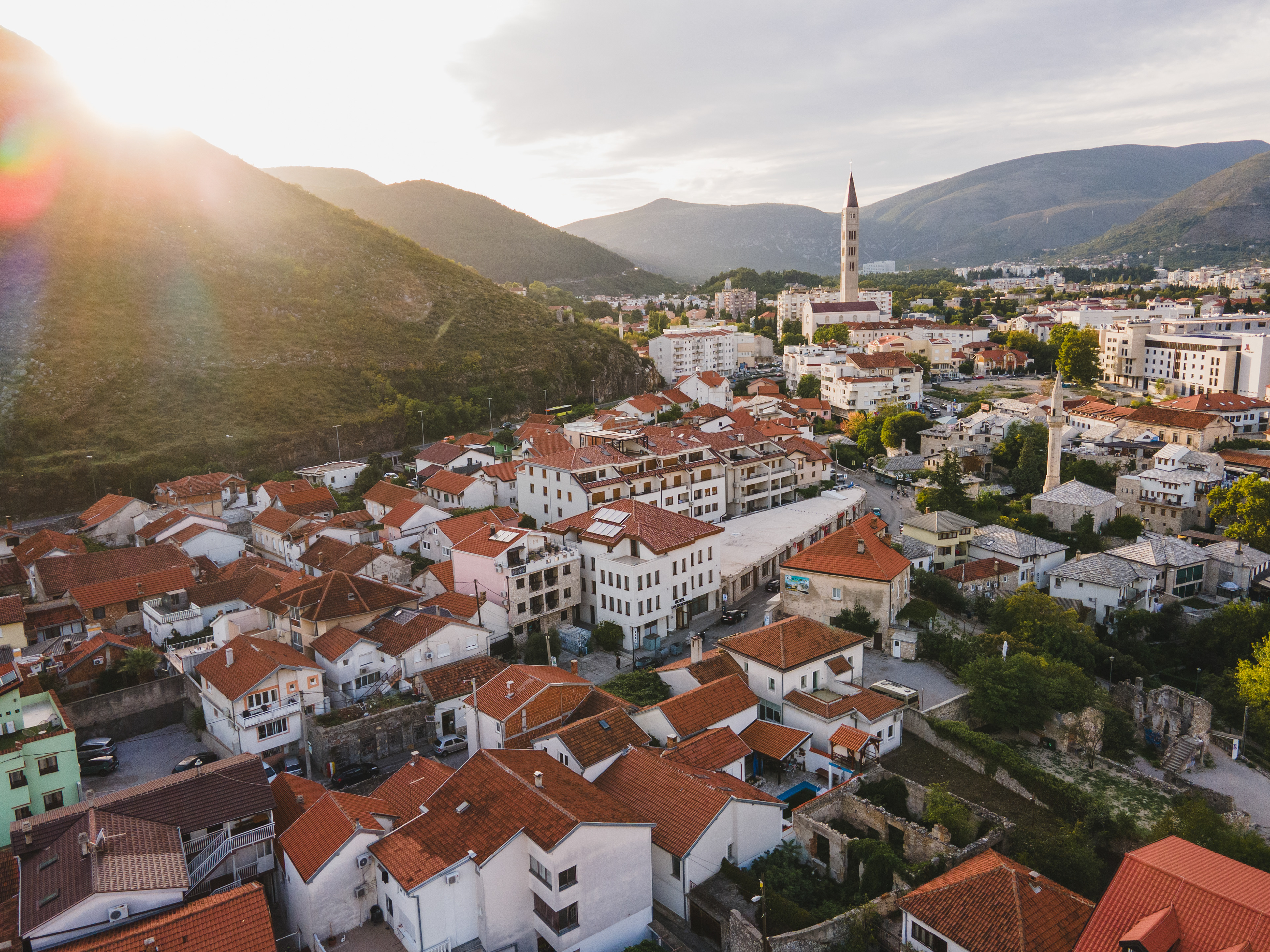 Mostar drone view