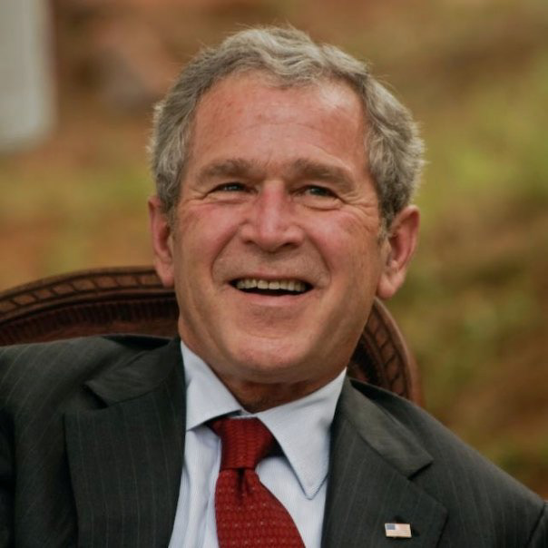 Former US President, George Bush Jr. visiting a school in Kigali, Rwanda