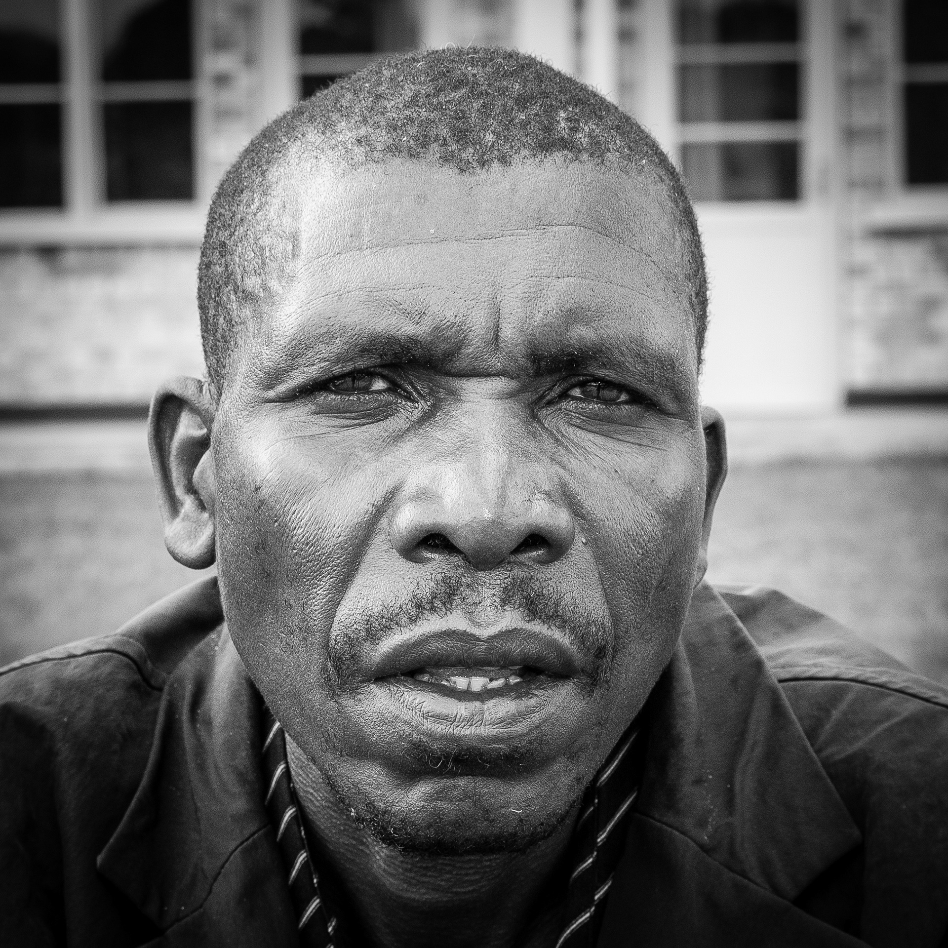 A perpetrator of genocide at Murambi Genocide Memorial Centre, Gikongoro, Rwanda.