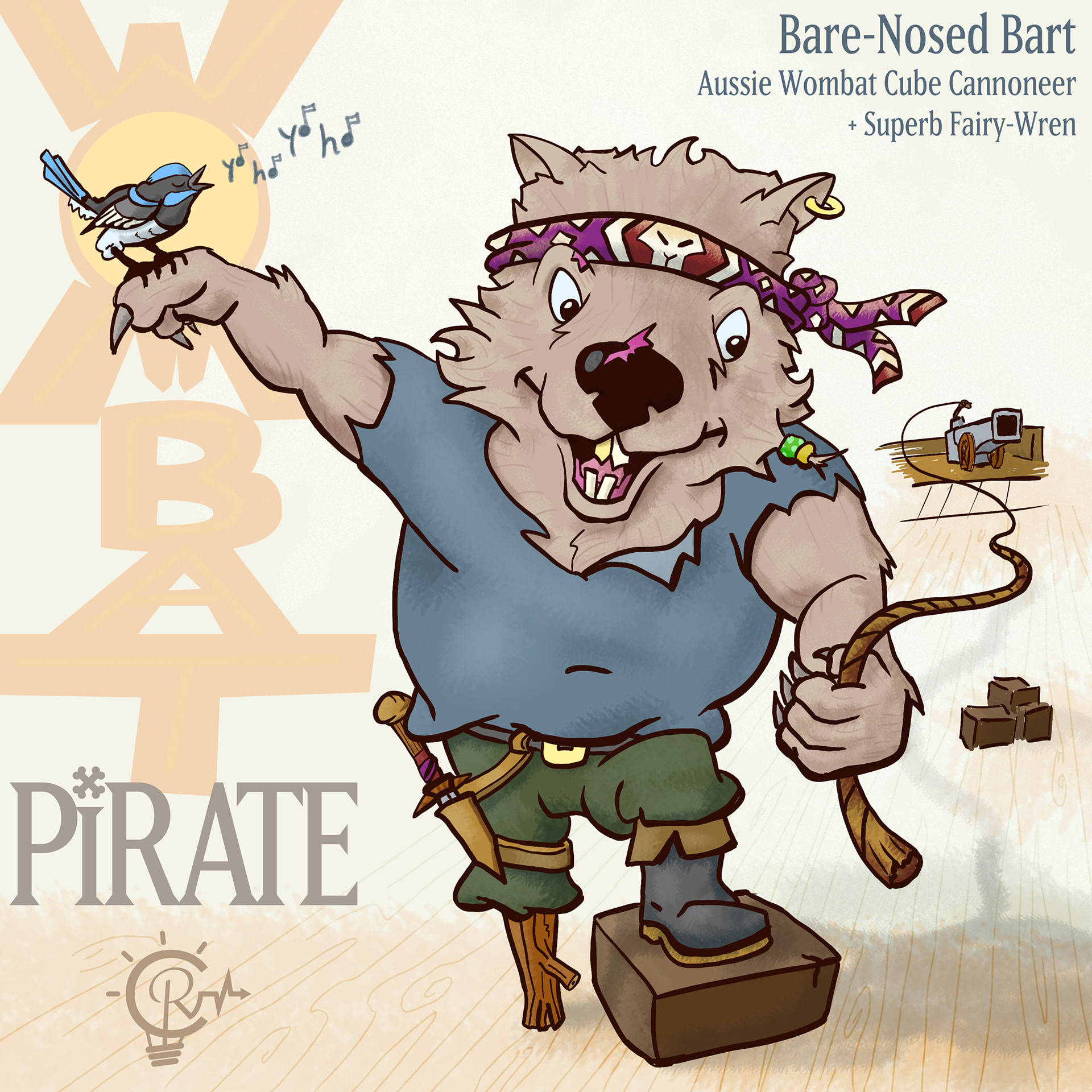 Animal Pirate theme from design challenge - sourcing style from the late great Disney & SCAD professor Larry Lauria's "Ty B Bear"