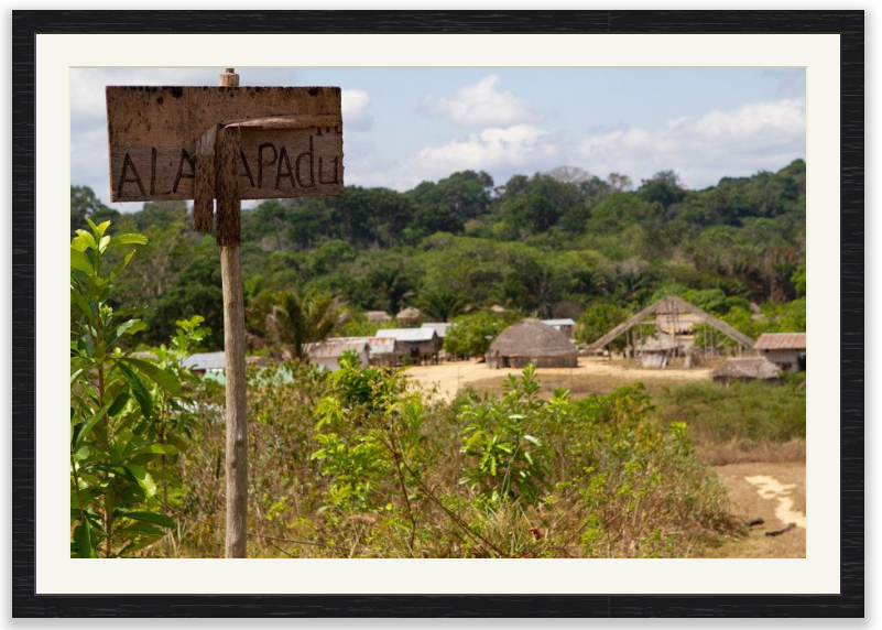 Photo print in black frame with passe-partout