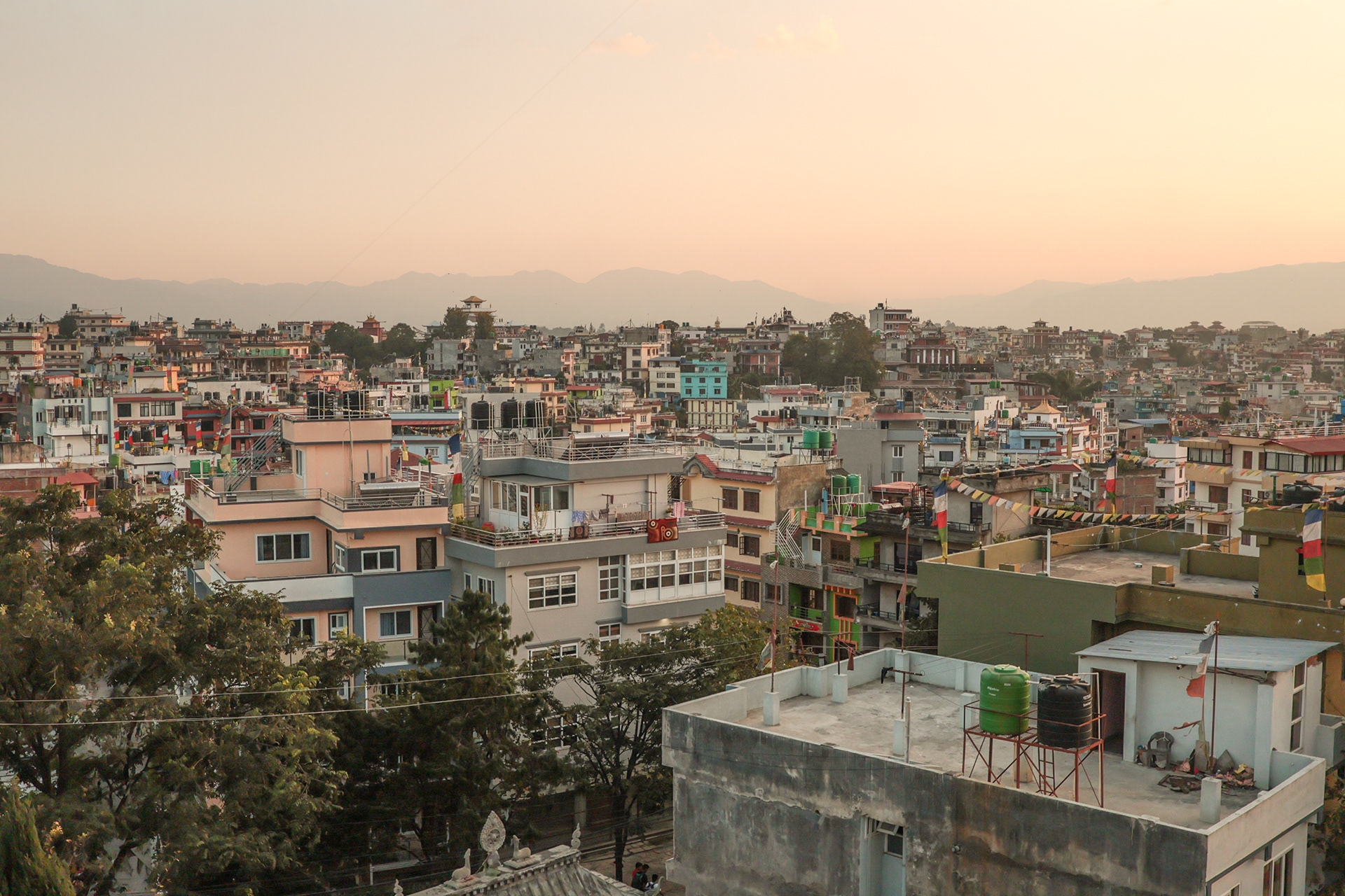 Blick vom Hotel auf Kathmandu