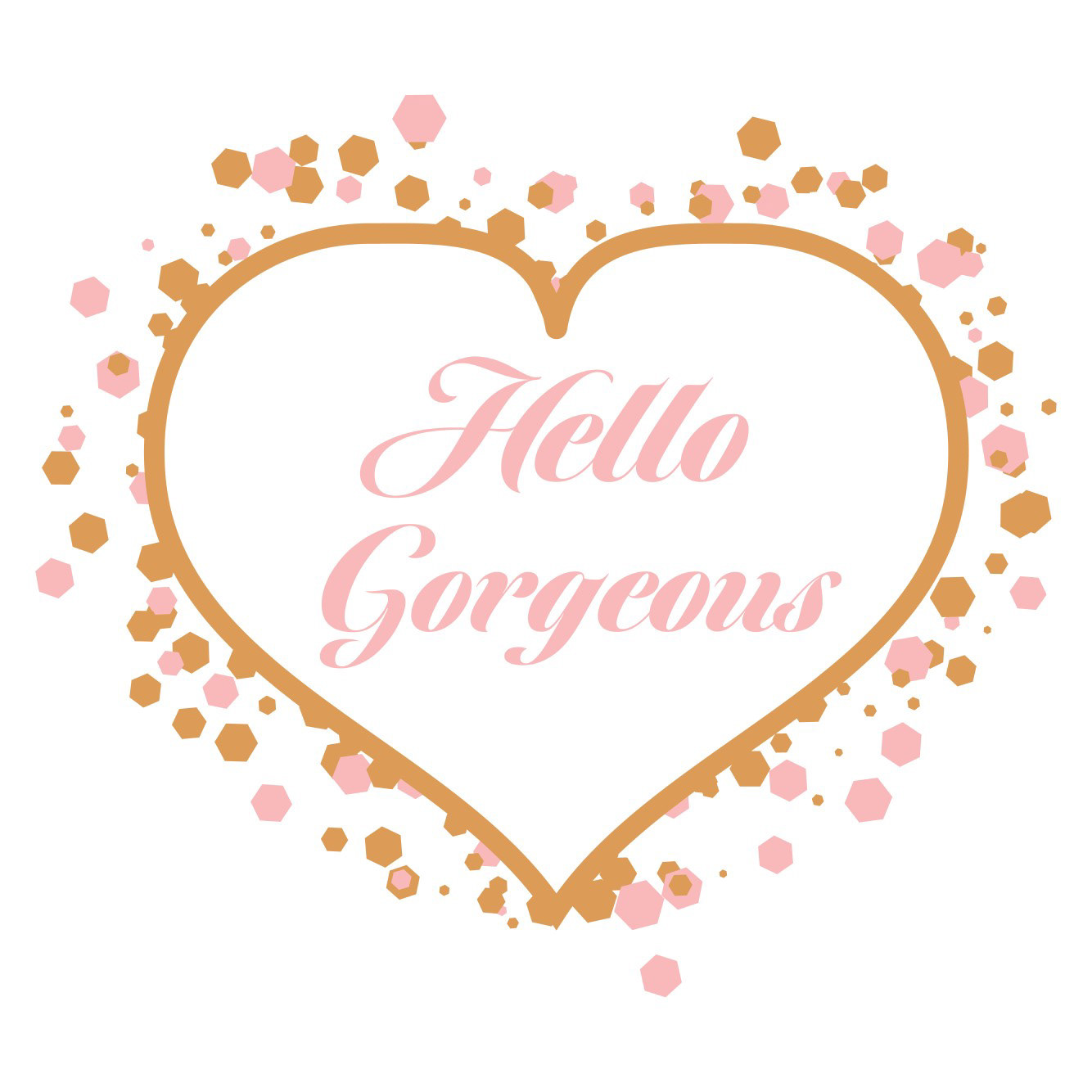SPARKLING ROSE-GOLD HEART - HELLO GORGEOUS CARD