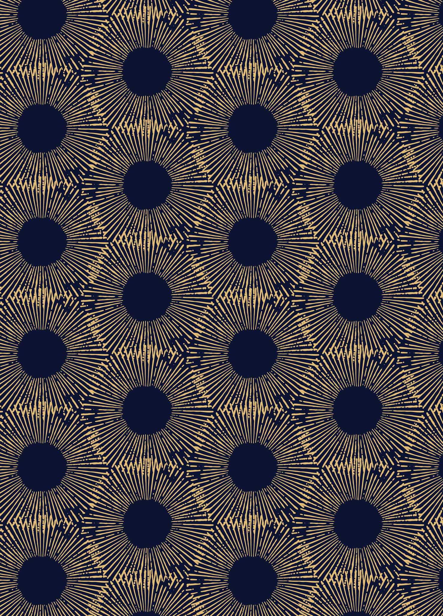 SUNFLOWER MIRAGE PRINT 1 - NAVY & GOLD