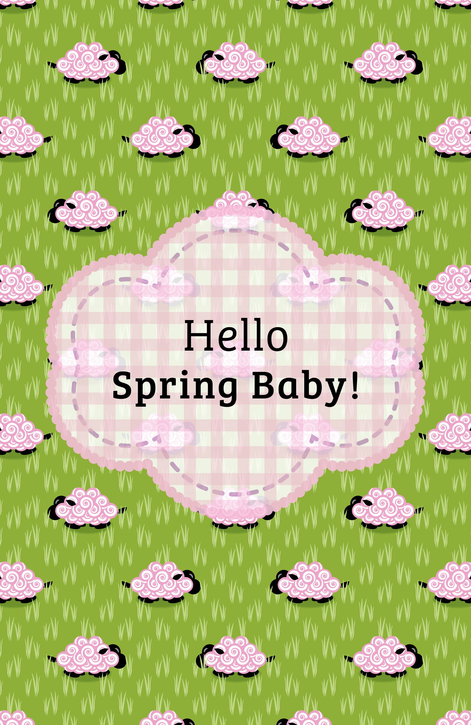 HELLO SPRING BABY! GREETING ILLUSTRATION
