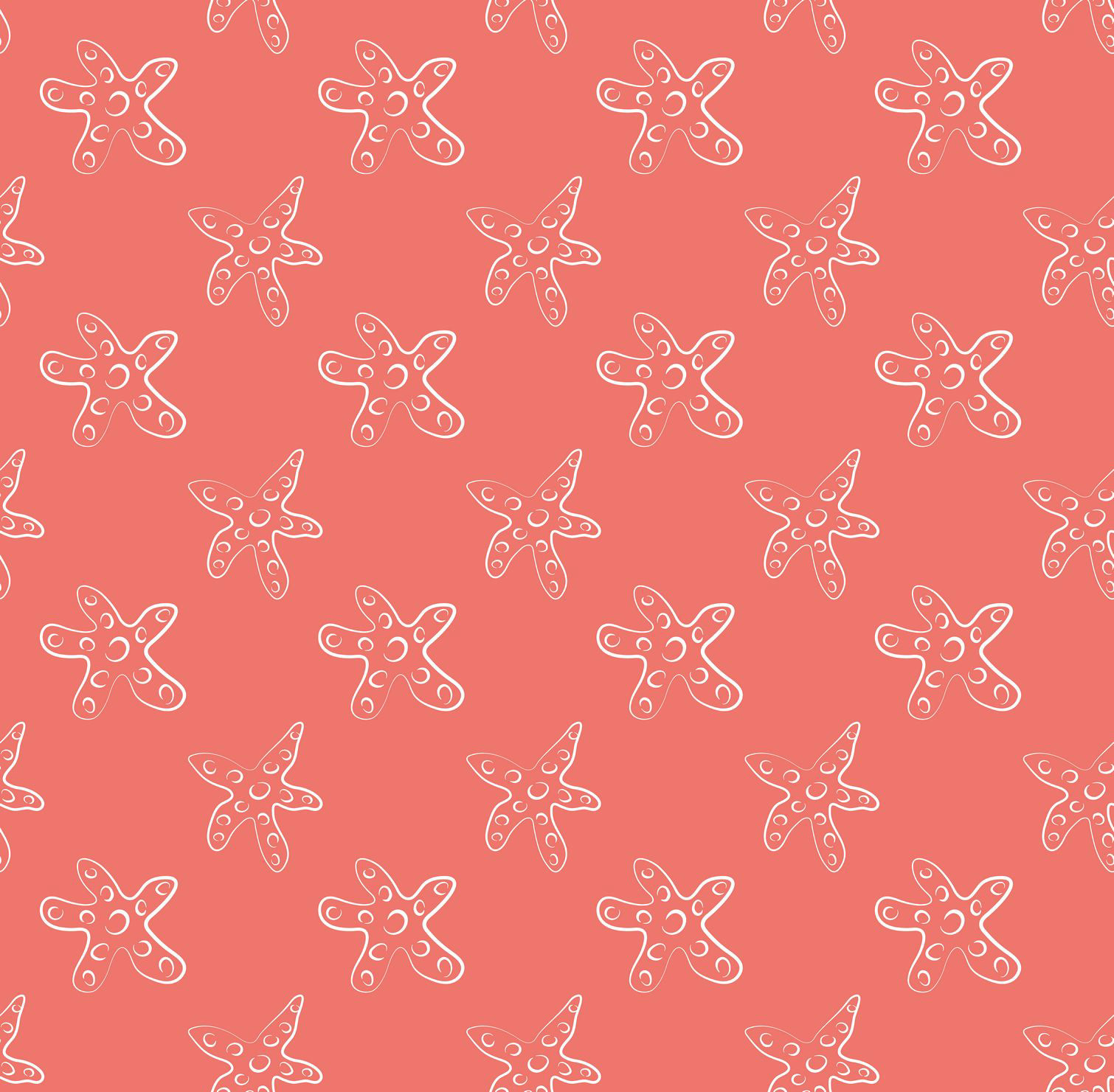 STARFISH 1 - CORAL & WHITE