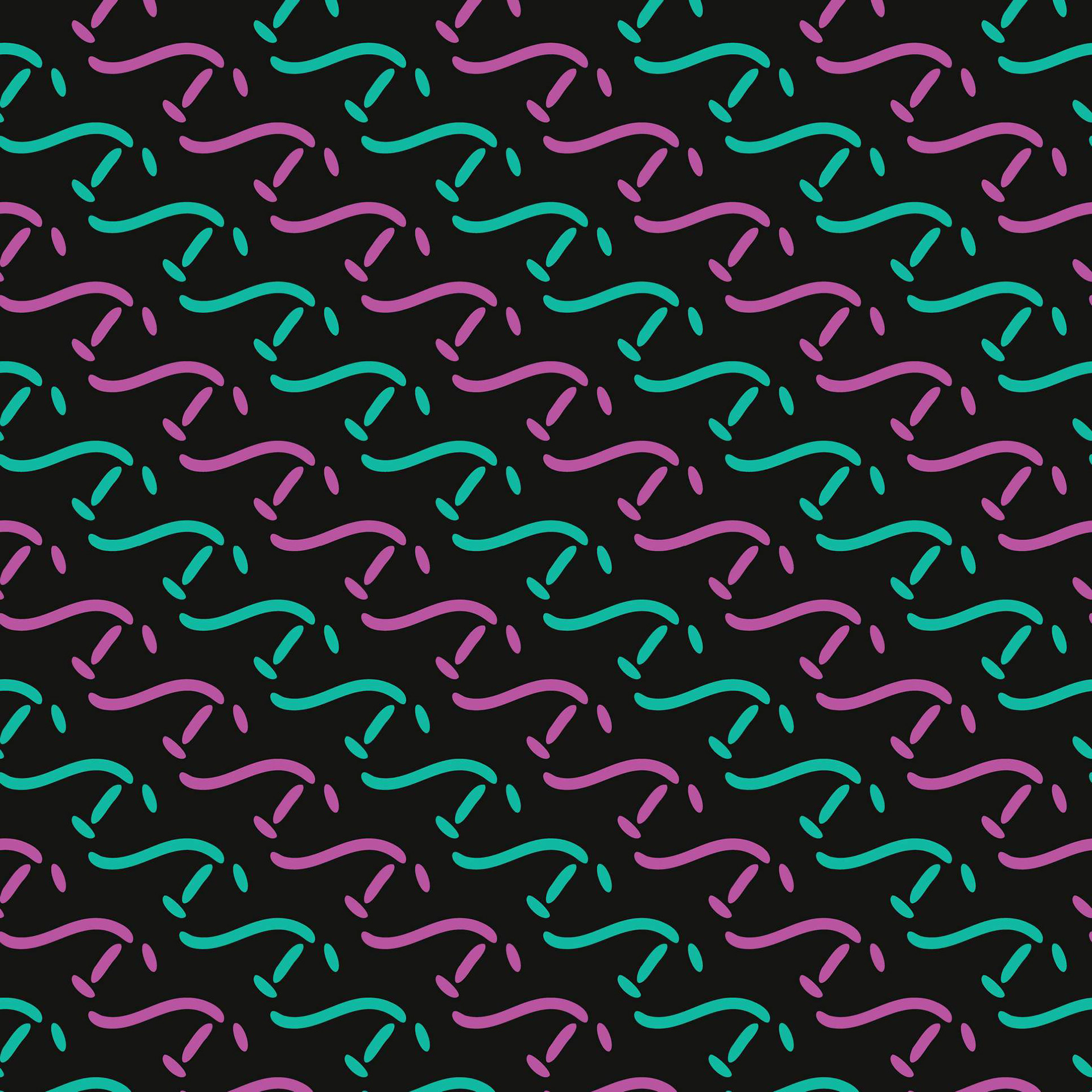 ABSTRACT SCRIBES - NEON TEAL & PURPLE, BLACK