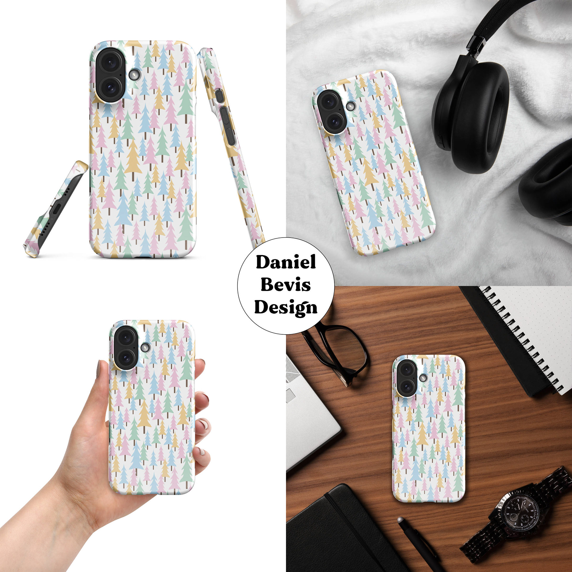 PASTEL WINTER WOODLAND_IPHONE CASE MOCKUP COLLAGE