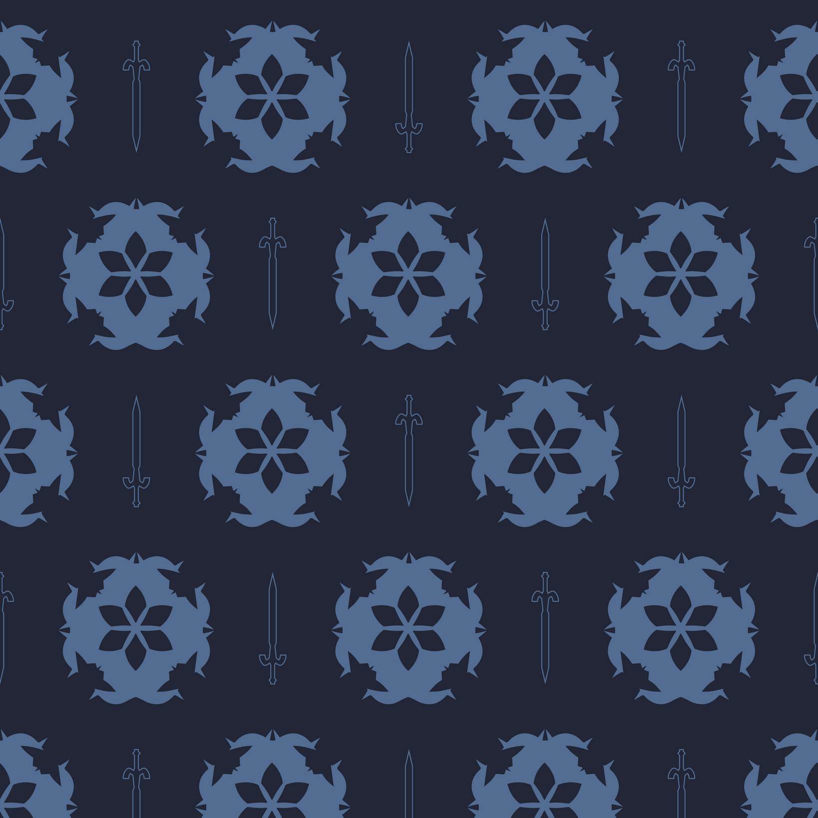 FLOWER KNIGHT - STEEL BLUE & NAVY GREY