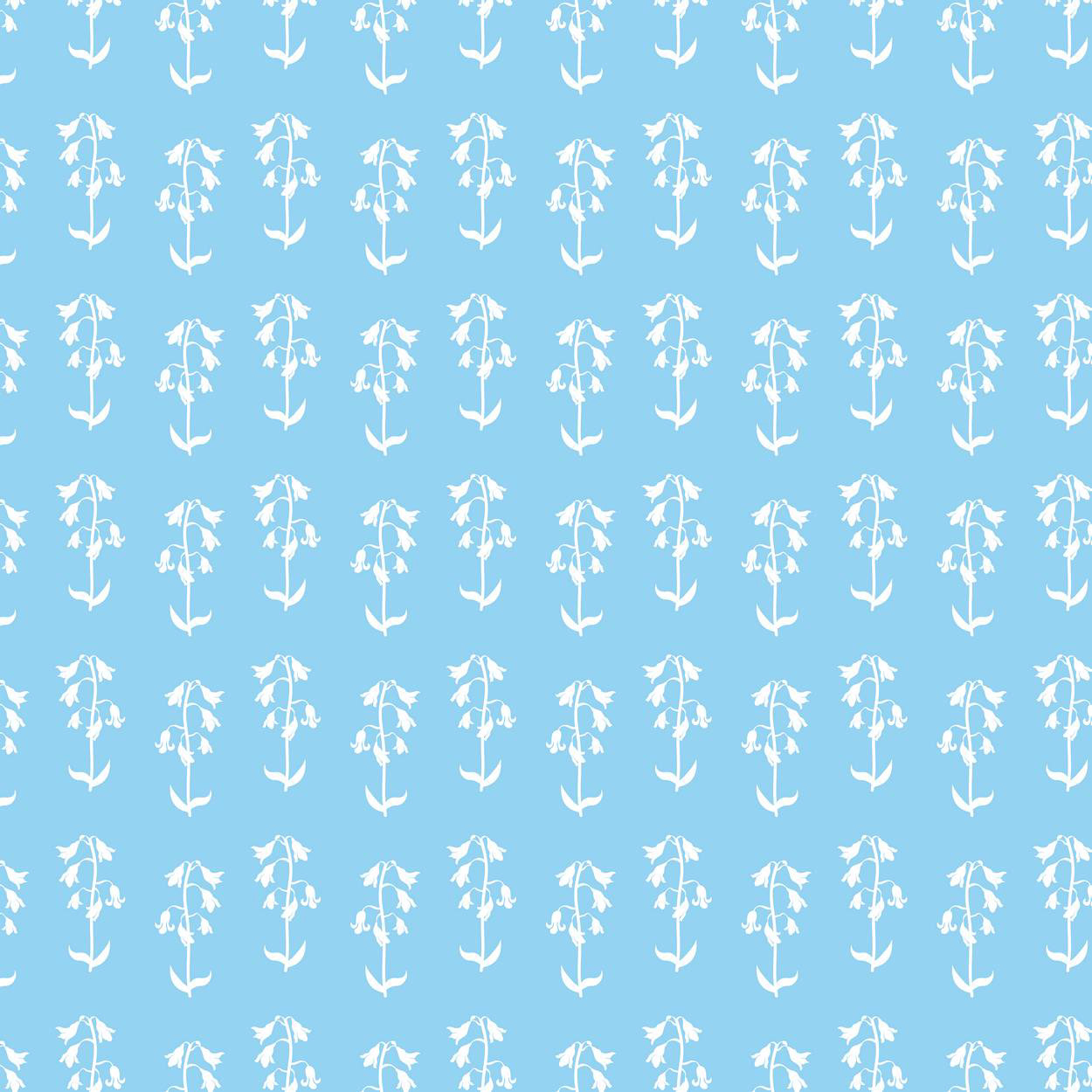 BLUEBELLS SILHOUETTE PATTERN - CELESTE BLUE