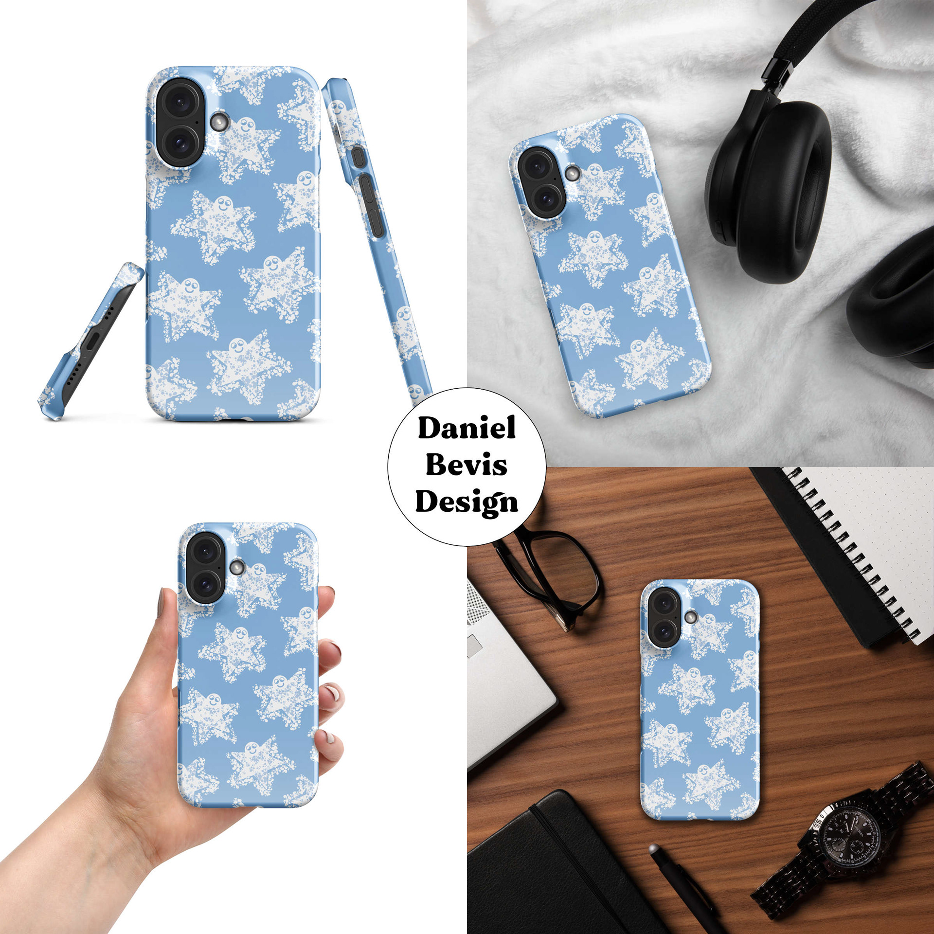 SNOW ANGELS - COOL BLUE_IPHONE CASE MOCKUP COLLAGE