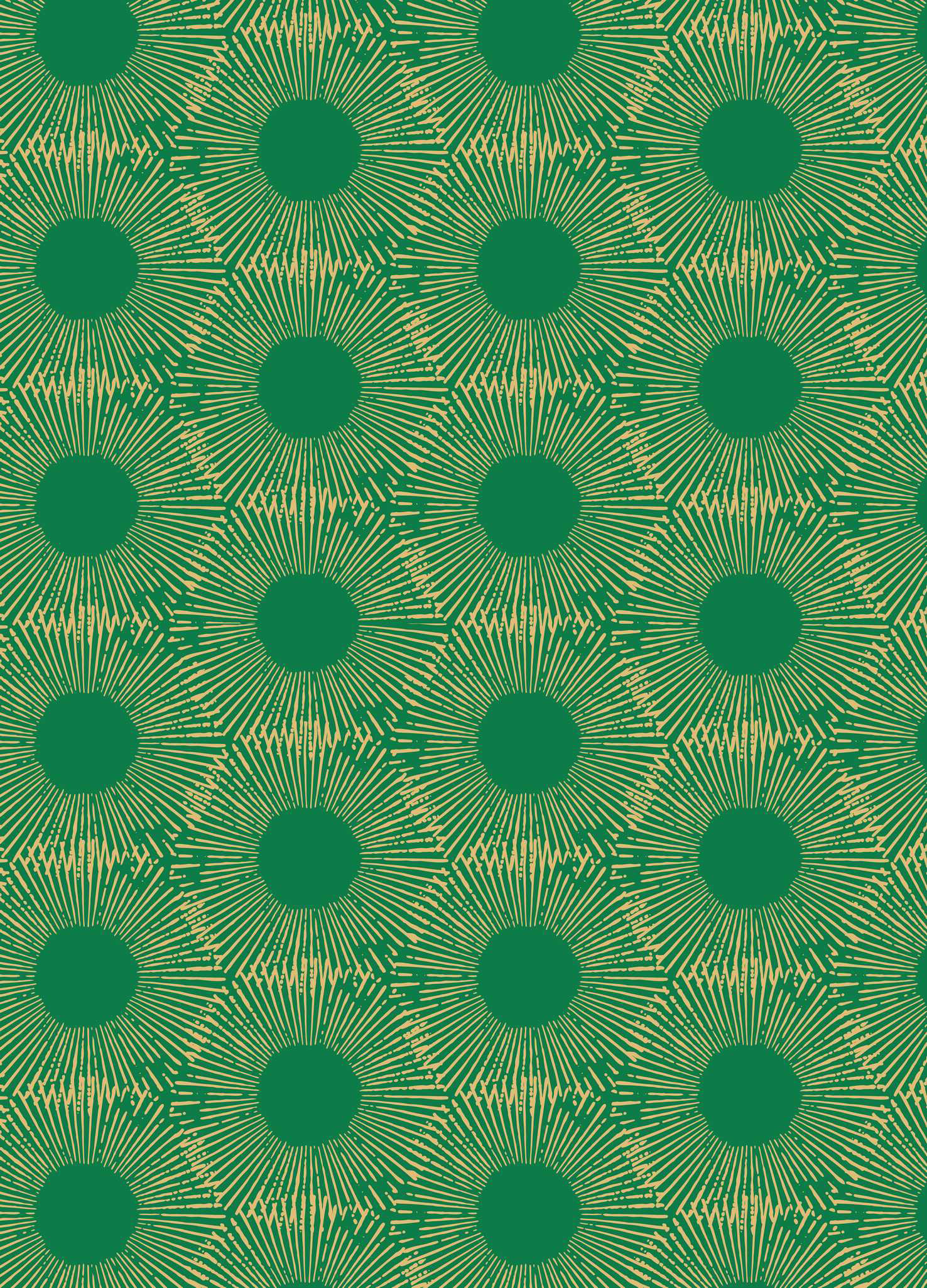 SUNFLOWER MIRAGE PRINT 1 - EMERALD GREEN & GOLD