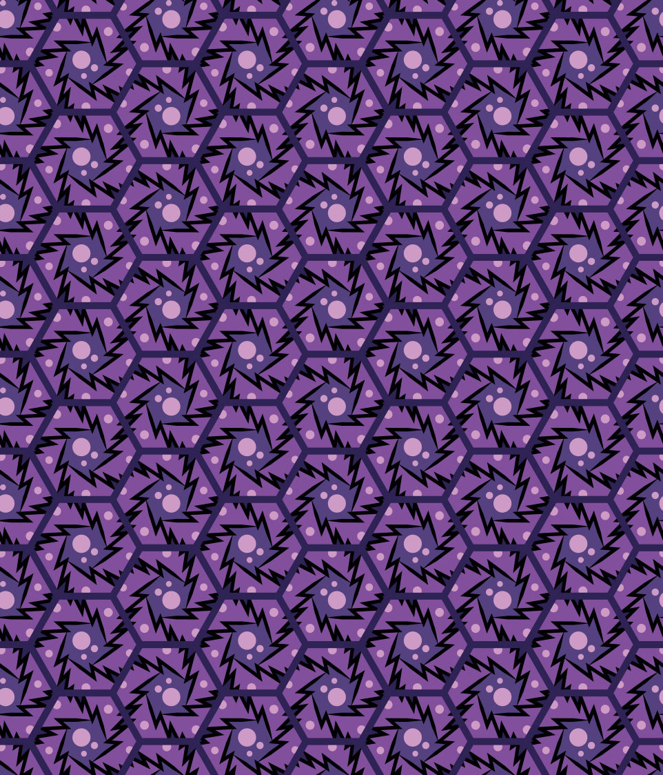 HEX ABSTRACT GEOMETRIC PATTERN - MYSTIC PURPLE