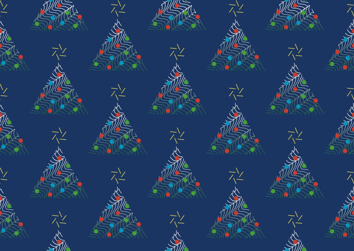 CHRISTMAS TREES PATTERN [ON NAVY]