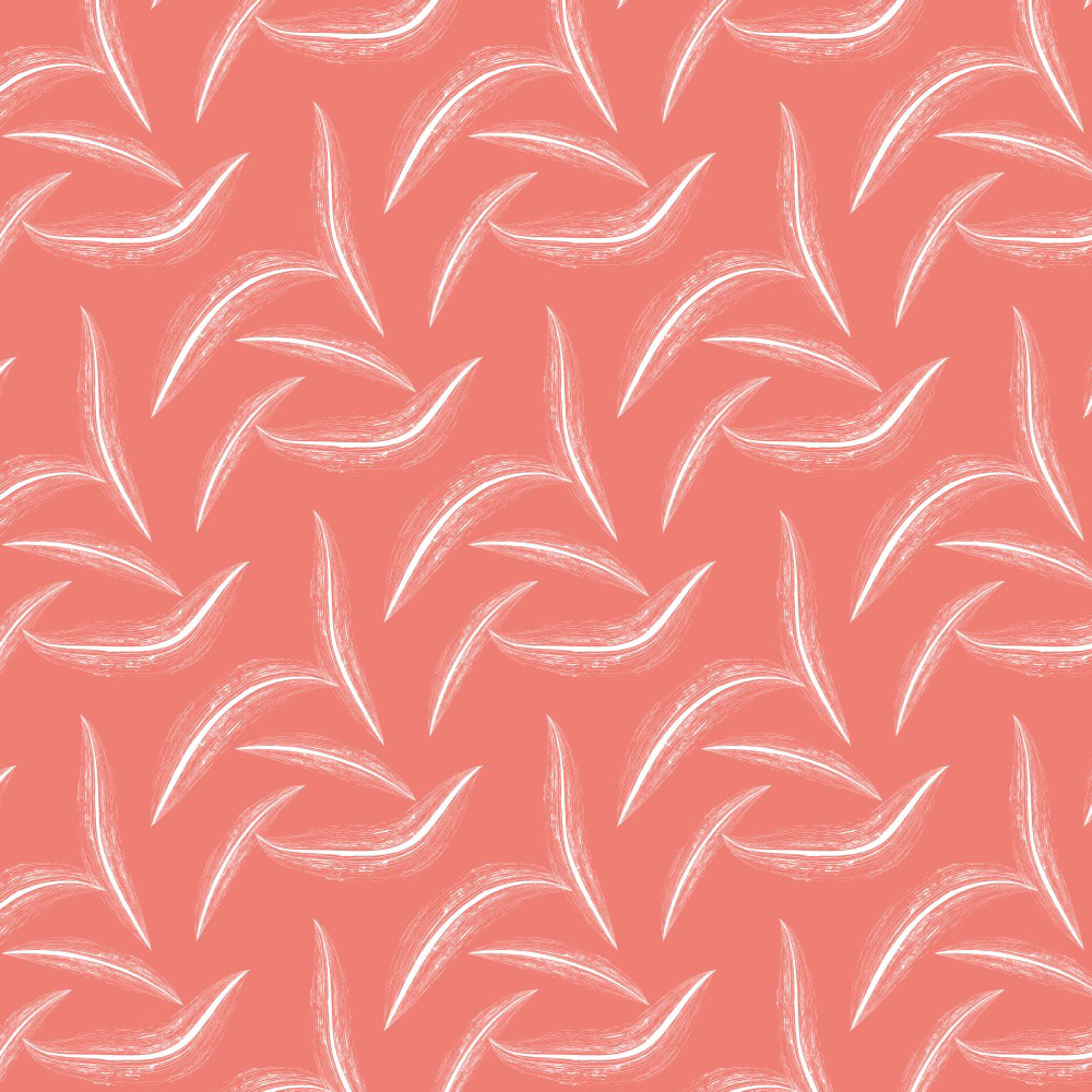 FEATHER FLURRY PATTERN ~ CORAL ORANGE
