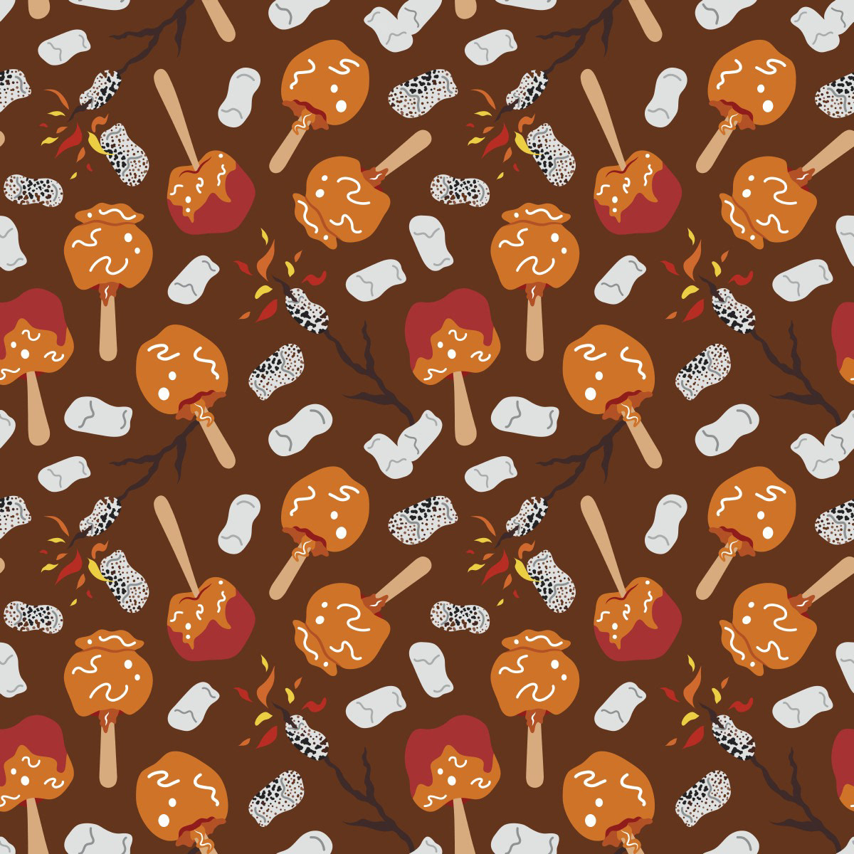 CANDY APPLES & MARSHMALLOWS [CHOC BROWN]