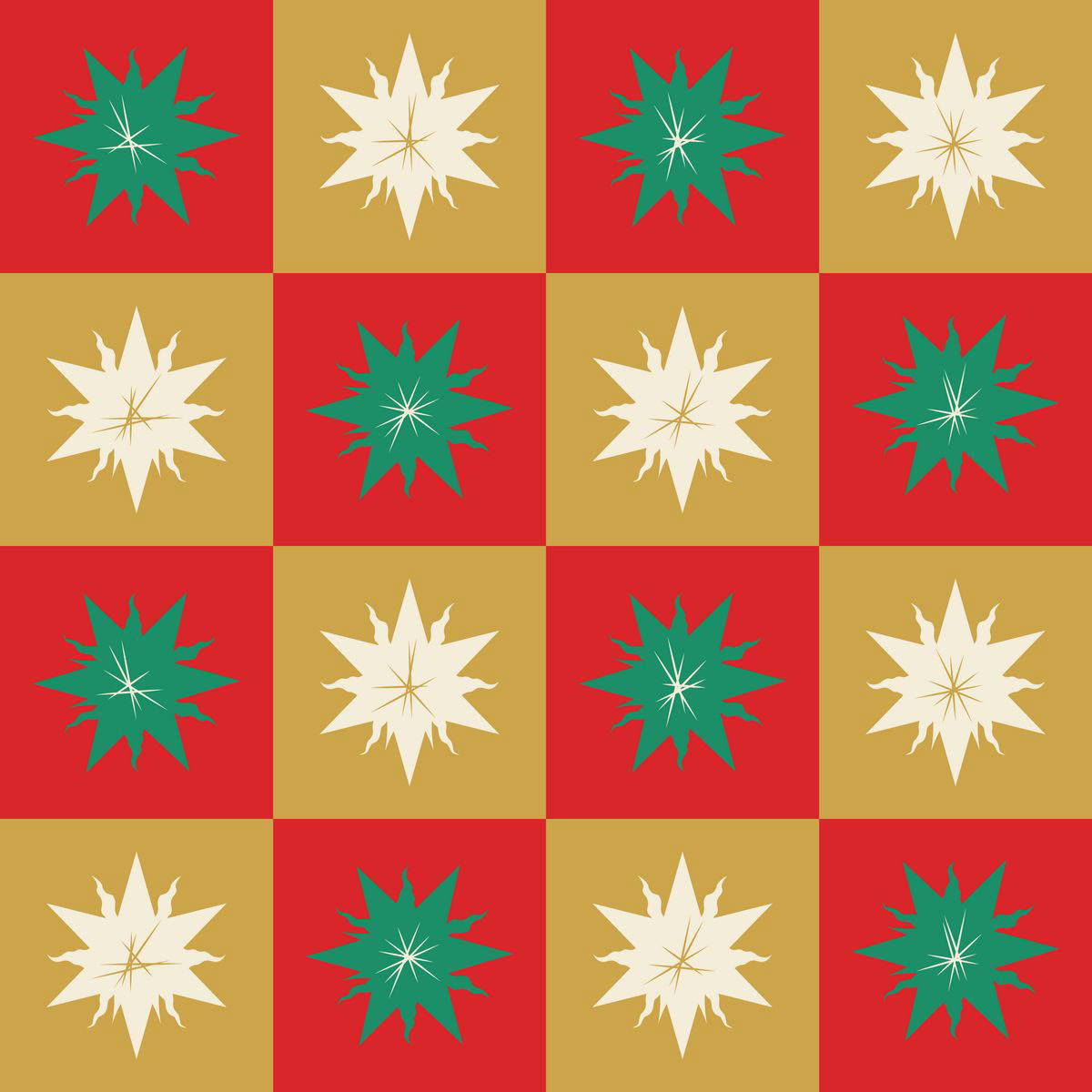 CHECKER STARBURSTS - FESTIVE MERRIMENT
