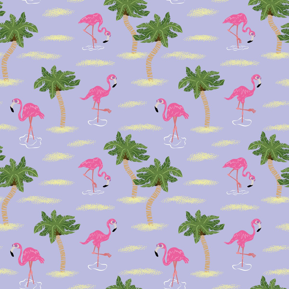 TROPICAL FLAMINGOS - LAVENDER BLUSH