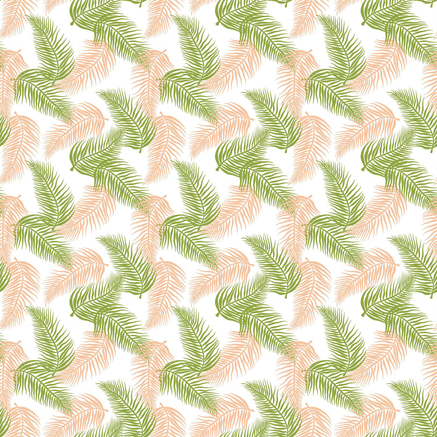 TROPICAL PALMS - PEACH & GREEN