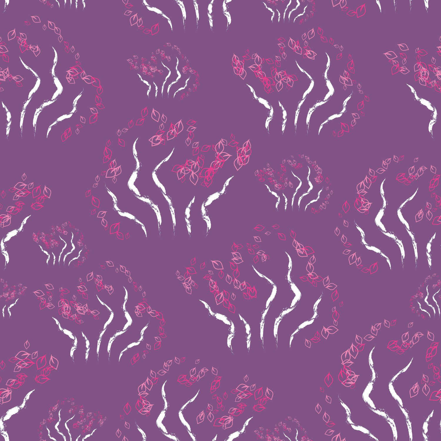CHERRY BLOSSOM WAVES PATTERN [ON LILAC]