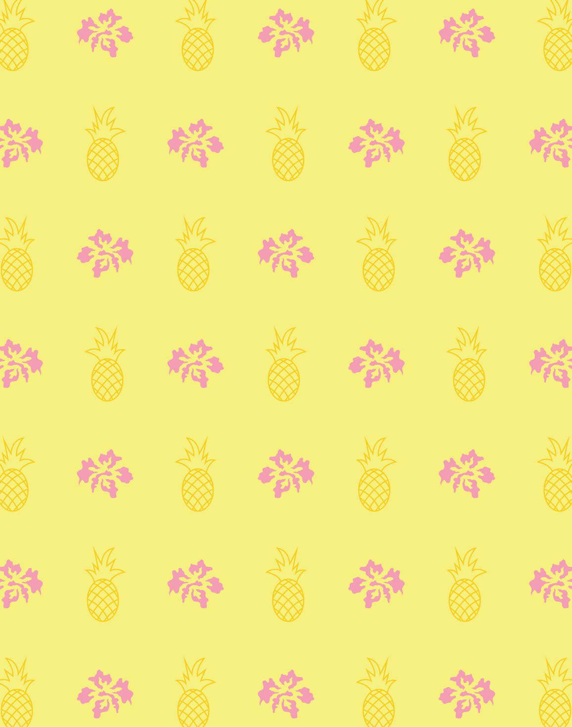 HIBISCUS & PINEAPPLES YELLOW & PINK