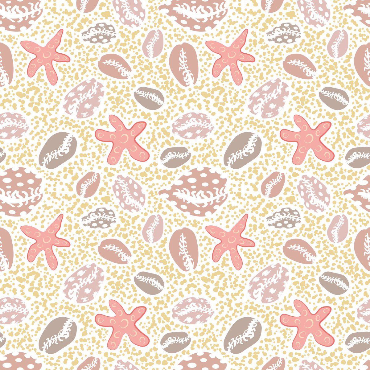 COWRIE SHELLS & STARFISH PATTERN