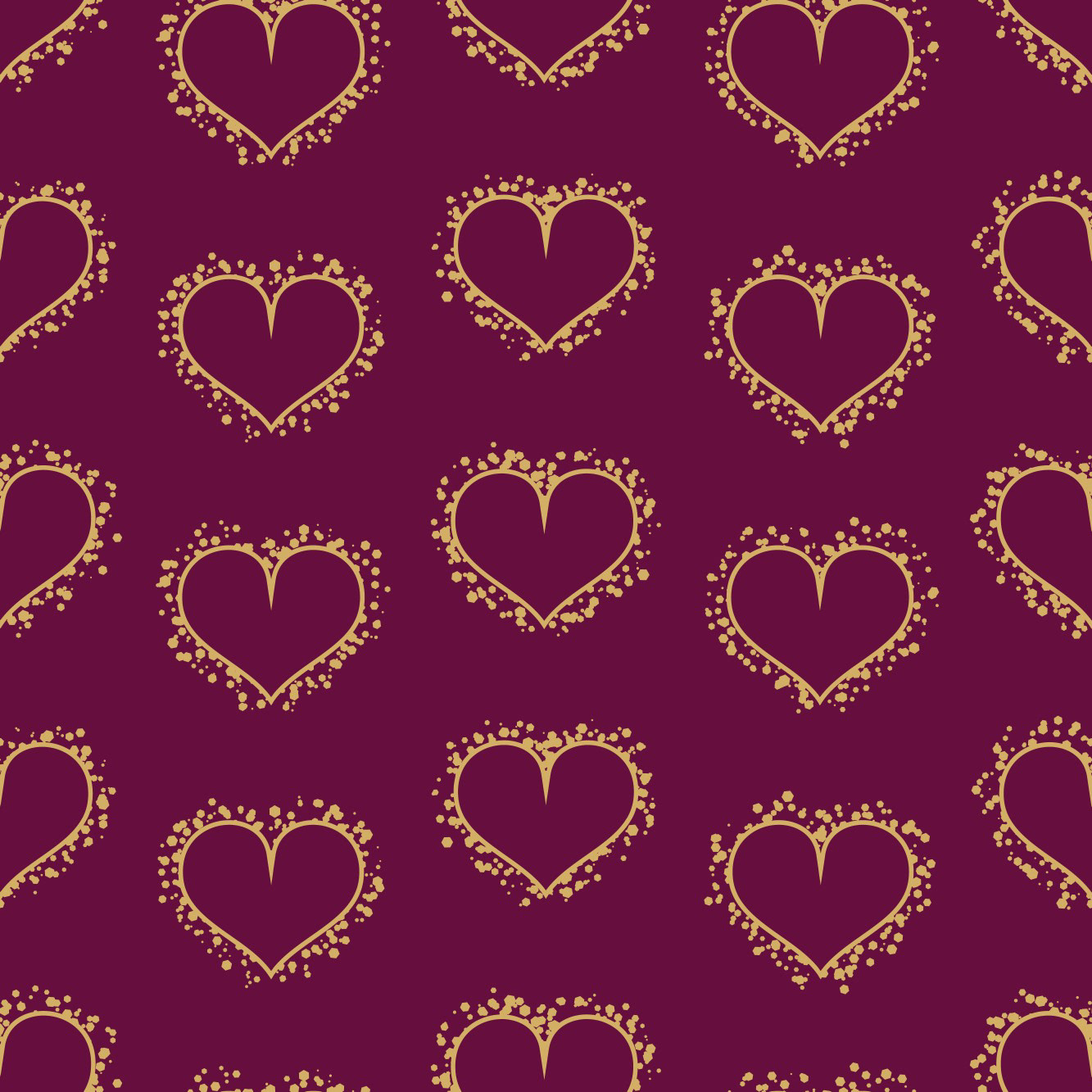 SPARKLING GOLD HEARTS TYRIAN PURPLE