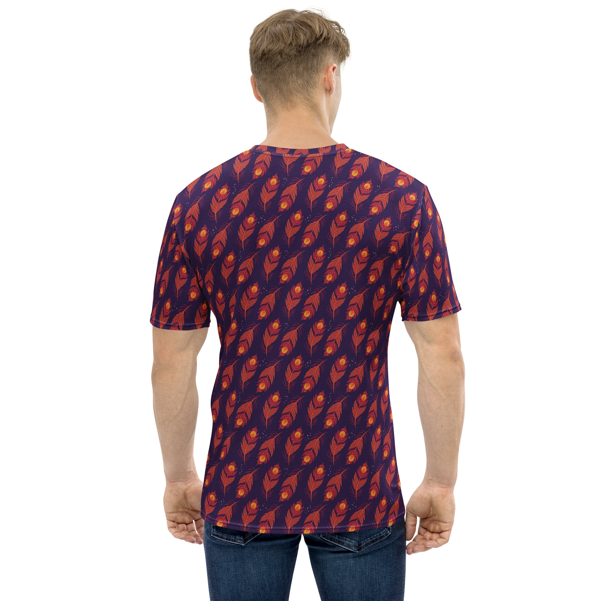 PHOENIX FEATHERS - ROYAL PURPLE_ALL OVER GRAPHIC TEE - LIFESTYLE MENS BACK