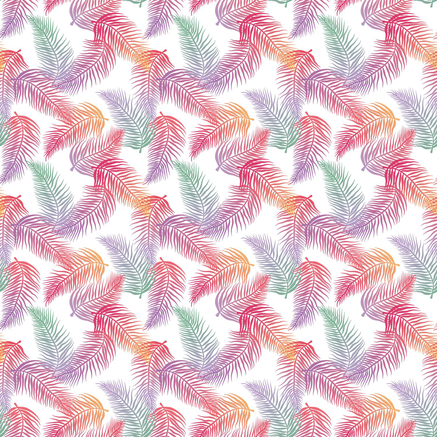 RAINBOW TROPICAL PALMS HAZY SUNSET W