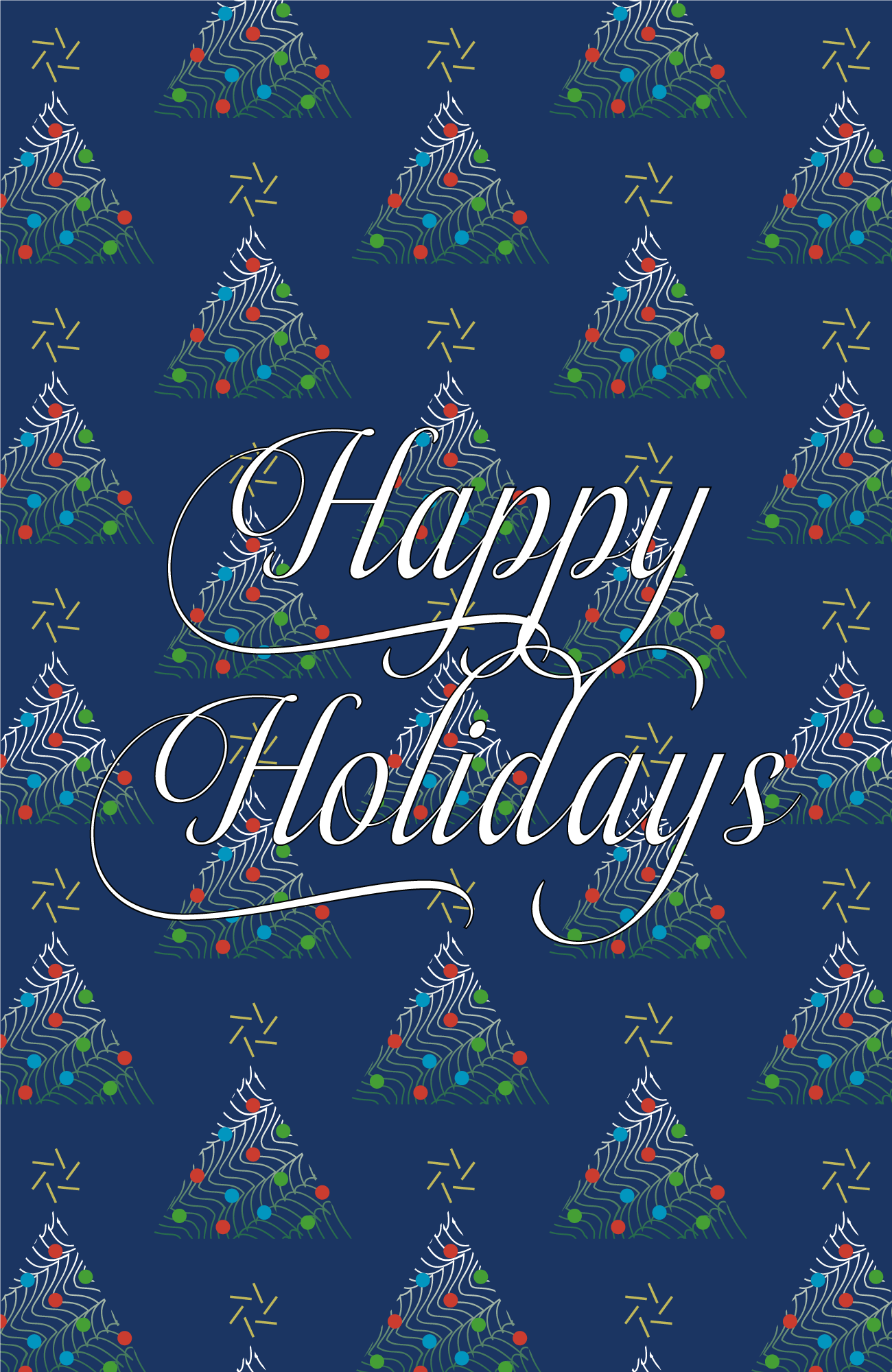 XMAS TREES - HAPPY HOLIDAYS NAVY