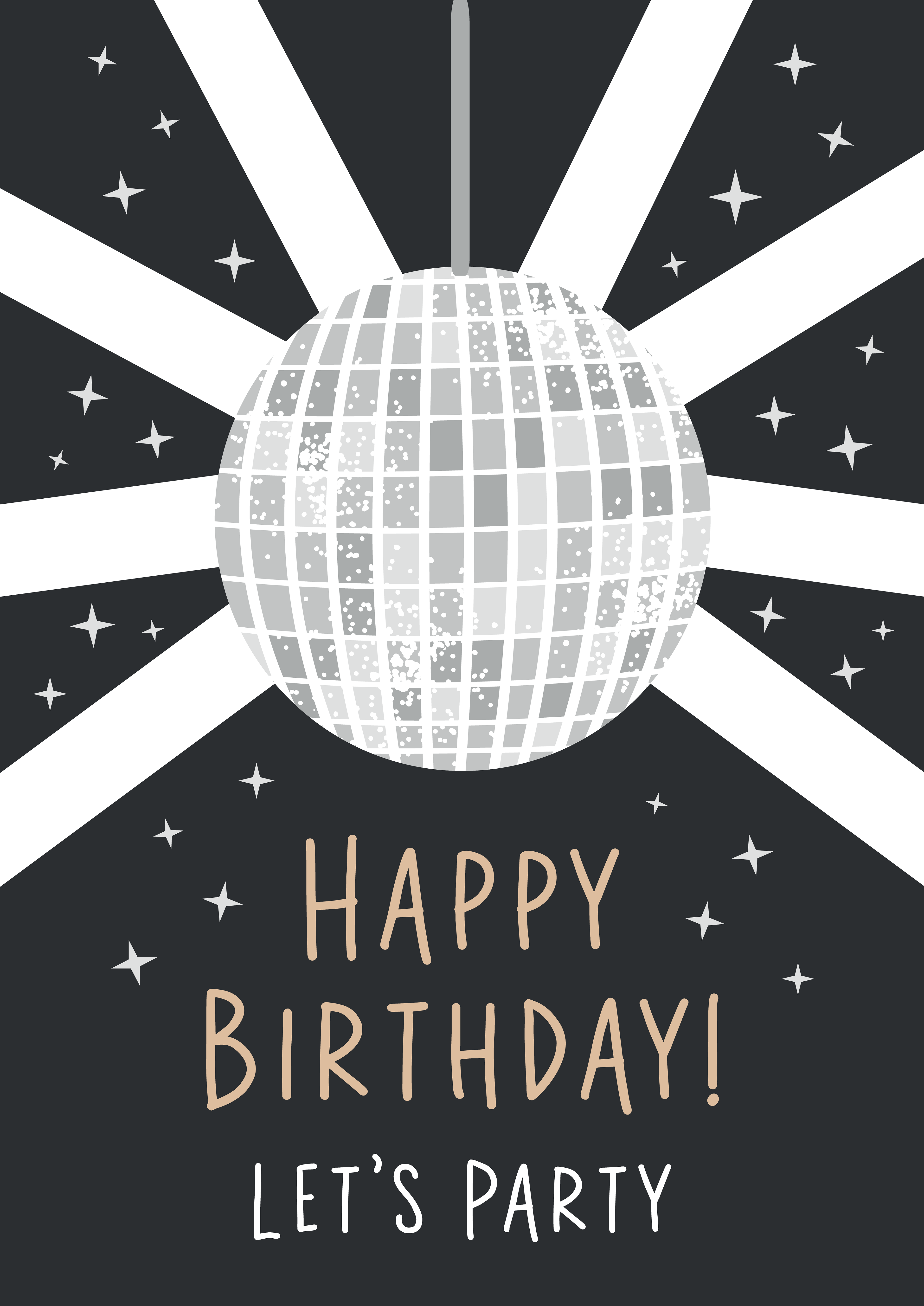 HAPPY BIRTHDAY DISCO BALL - CLASSIC SILVER CARD