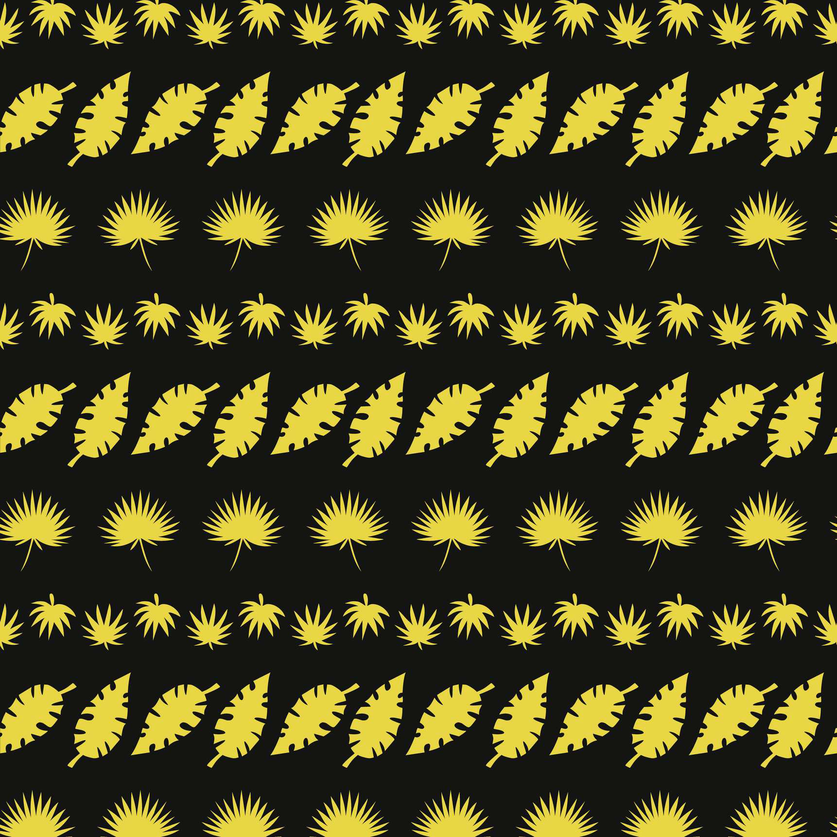 MONO JUNGLE FOLIAGE - BANANA YELLOW & BLACK