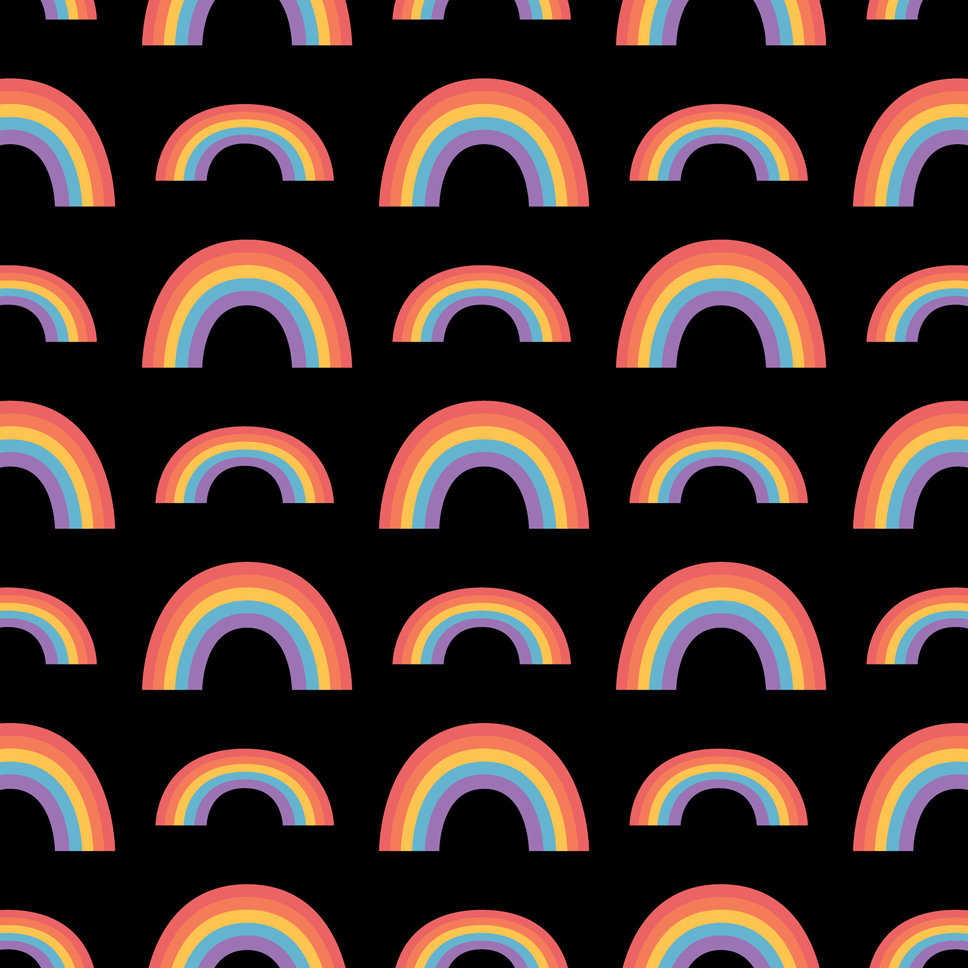 RAINBOWS PATTERN - BLACK