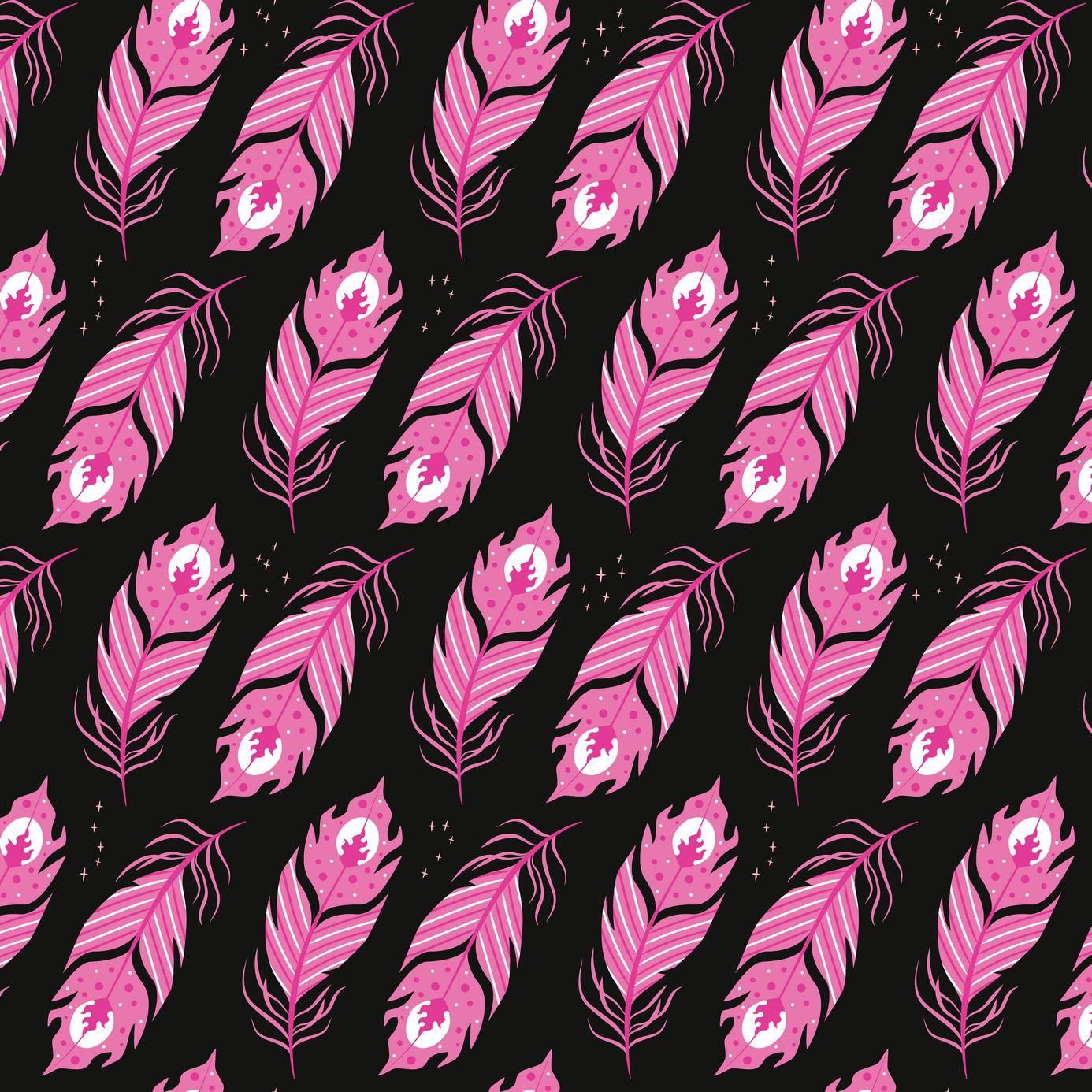 PHOENIX FEATHERS - PINK & BLACK